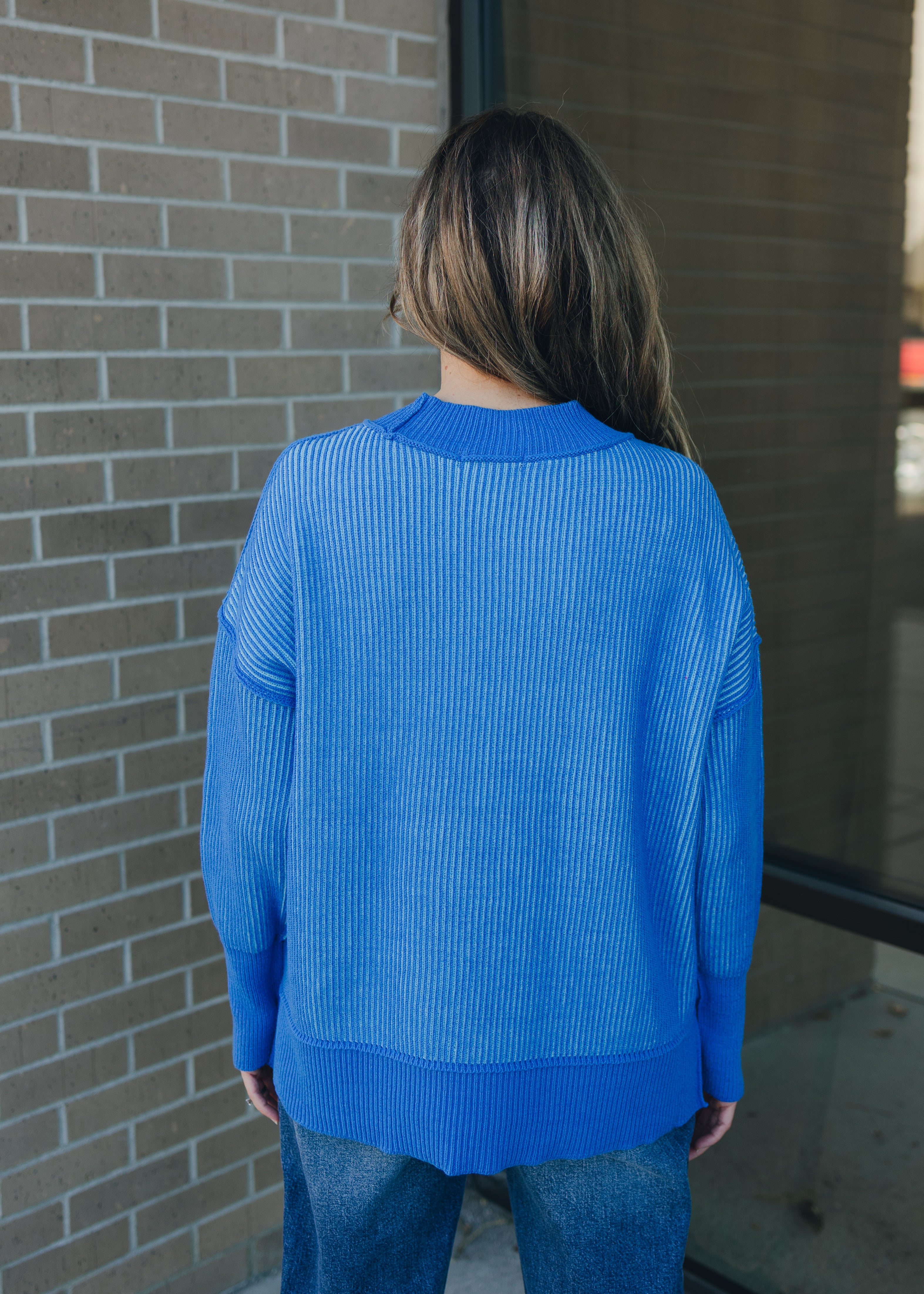 Exposed Seam Two Tone Sweater