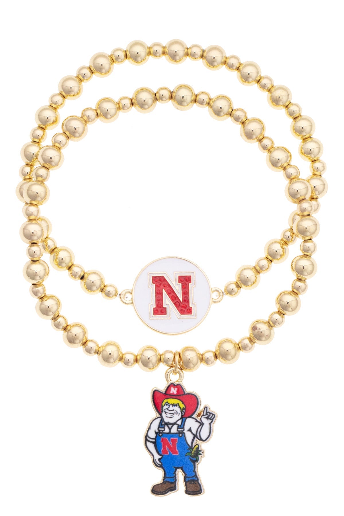 Nebraska Ball Bead Bracelet