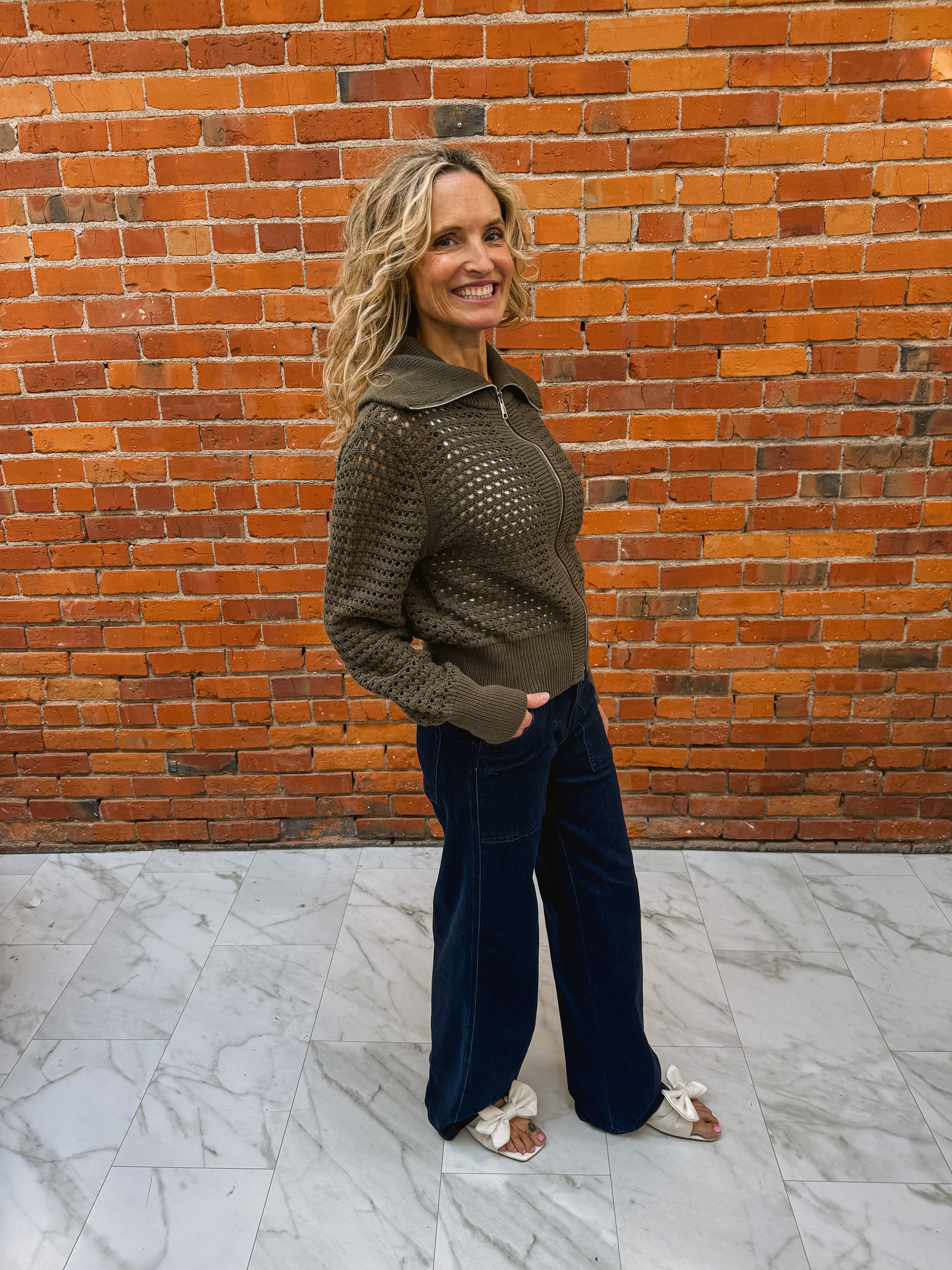 Elan Zip Up Cardigan
