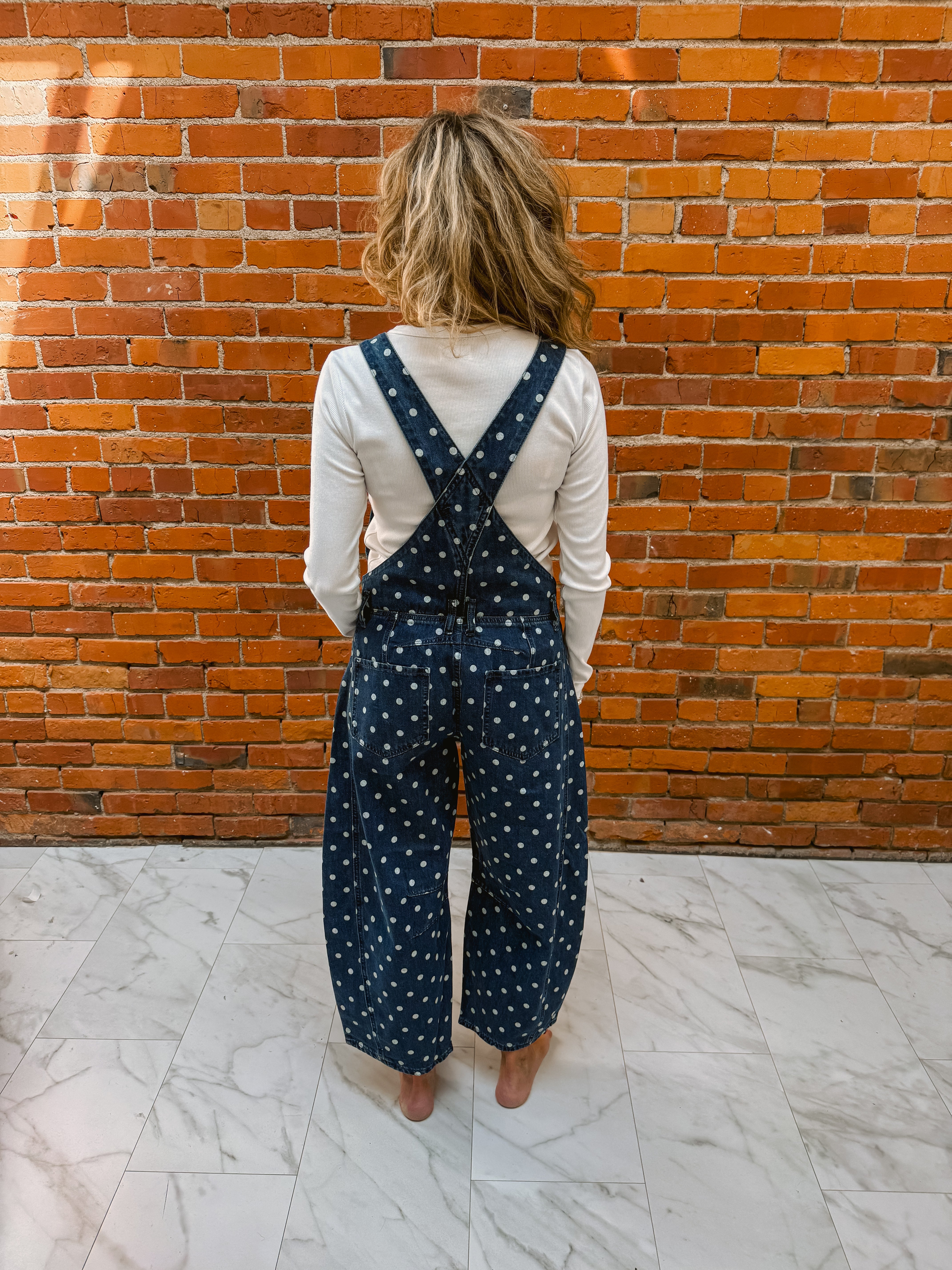 Mineral Washed Polka Dot Jumpsuit
