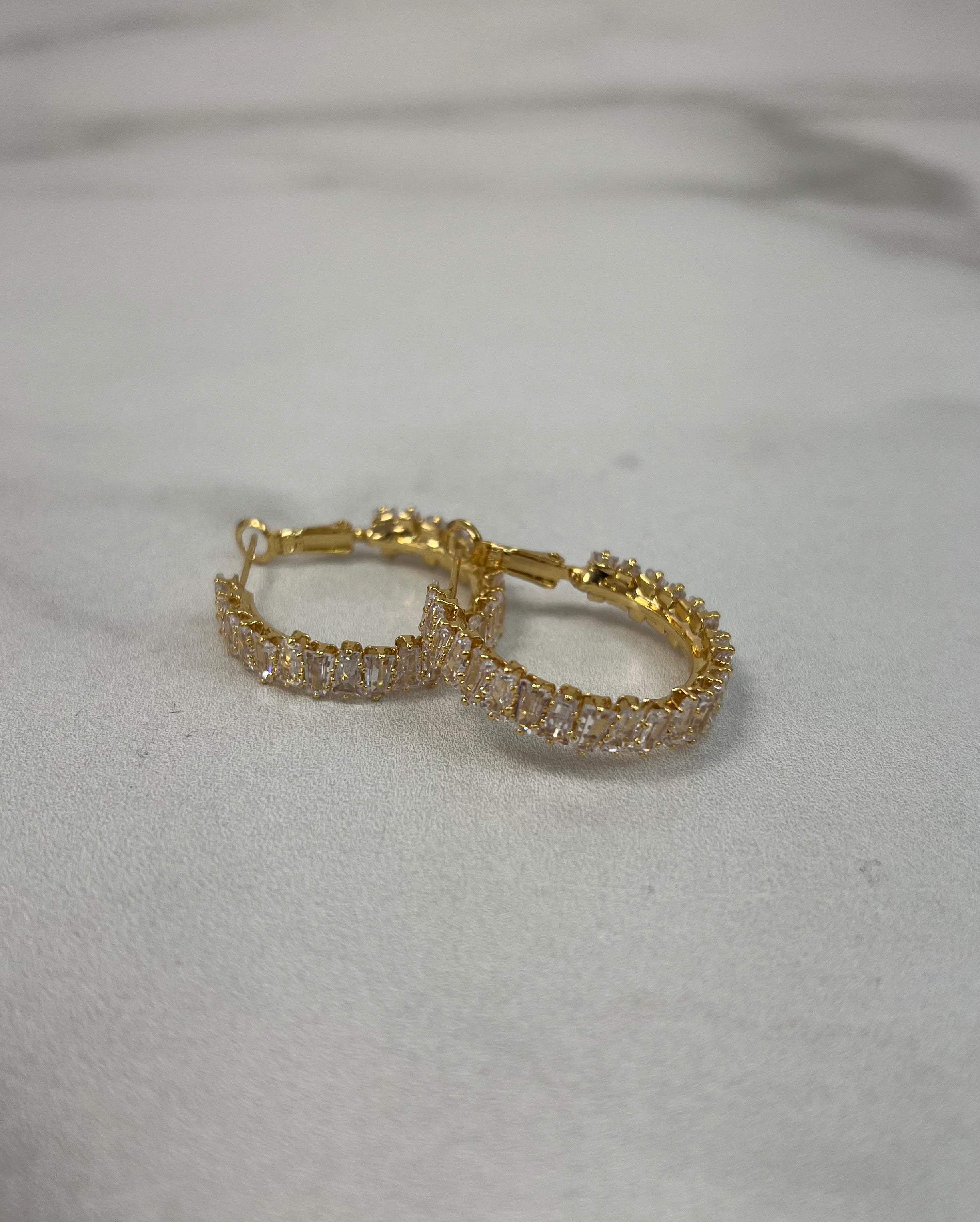 CZ Gold-Dipped Earrings