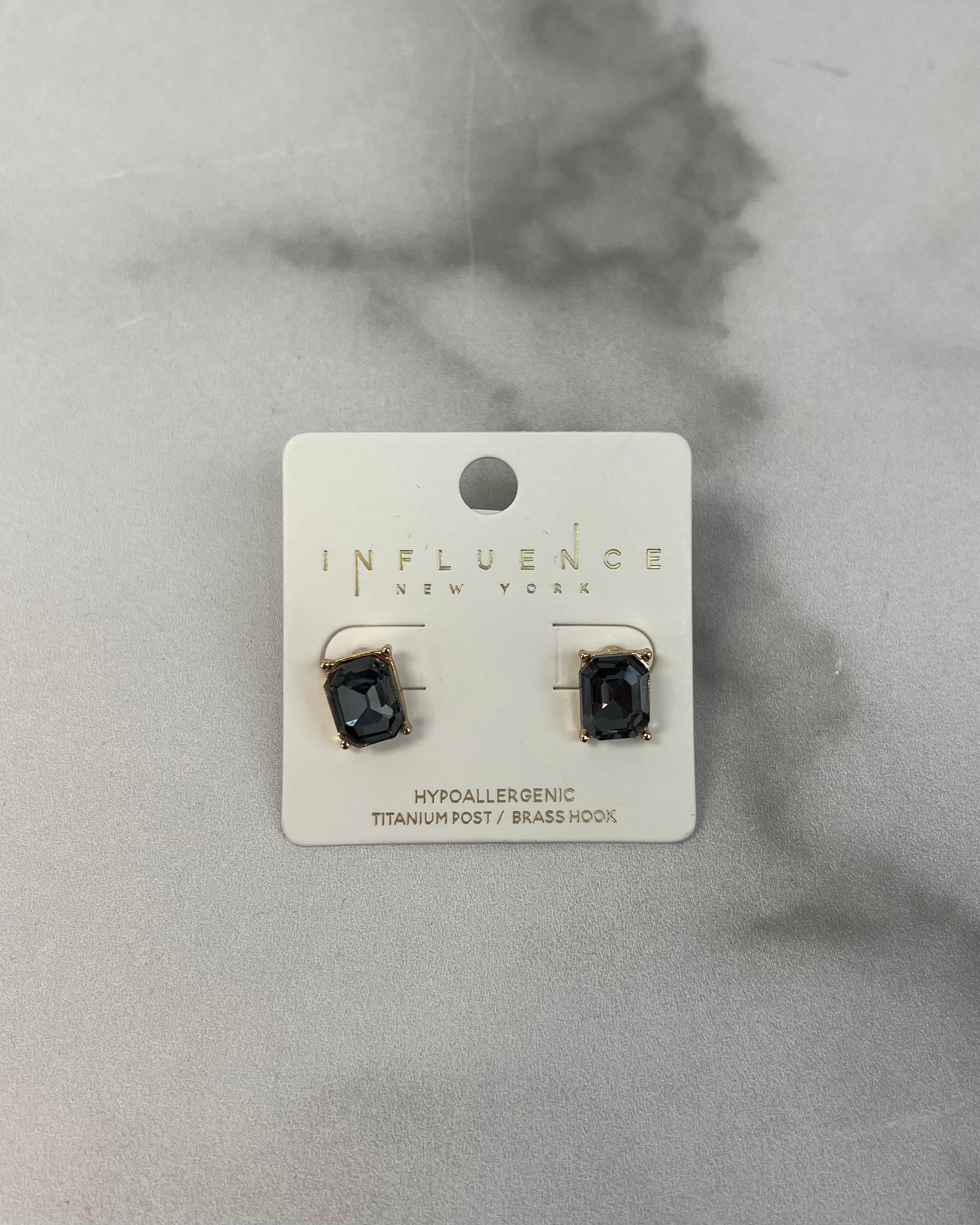 Rectangle Stone Stud Earrings