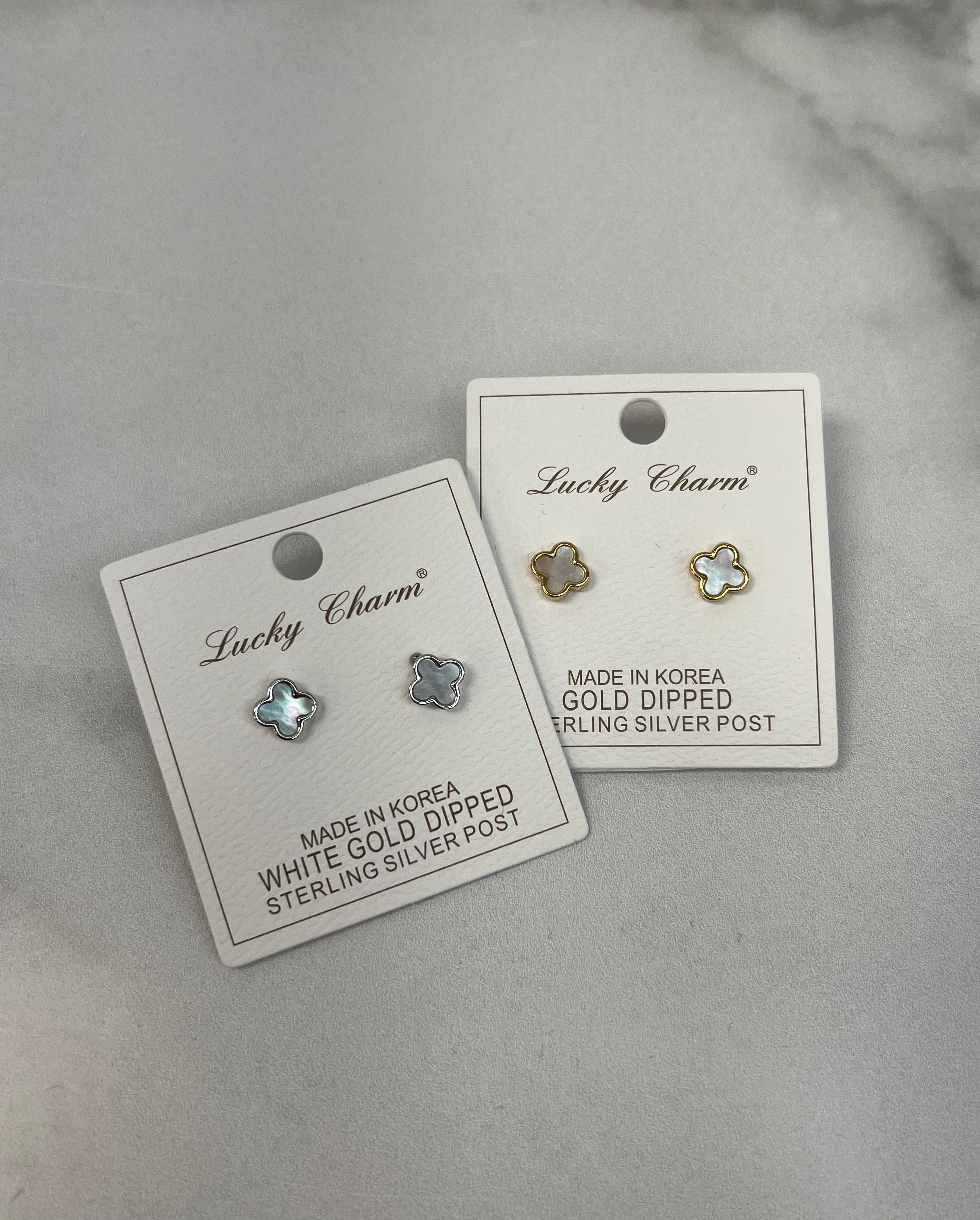 MOP Quatrefoil Stud Earrings