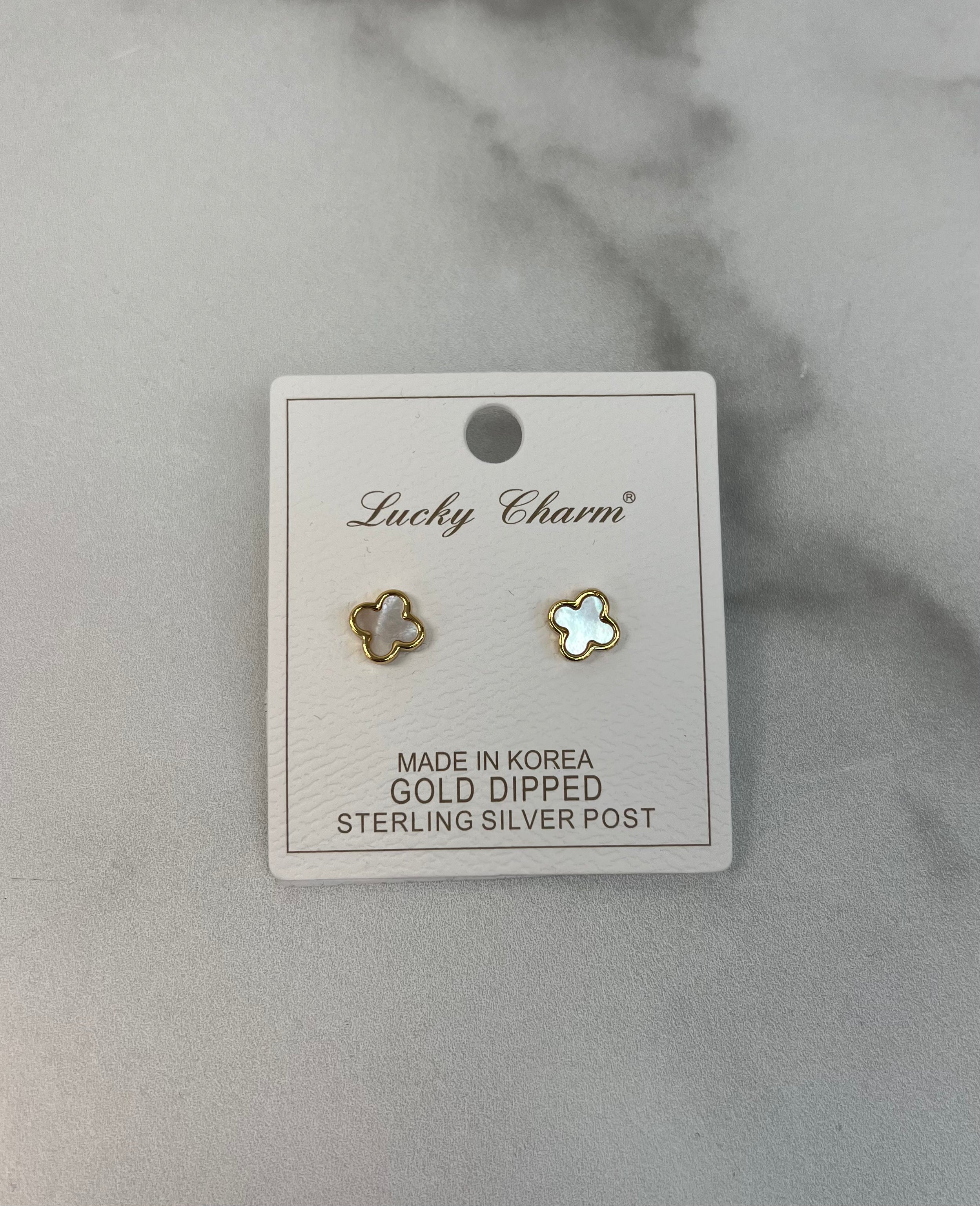 MOP Quatrefoil Stud Earrings