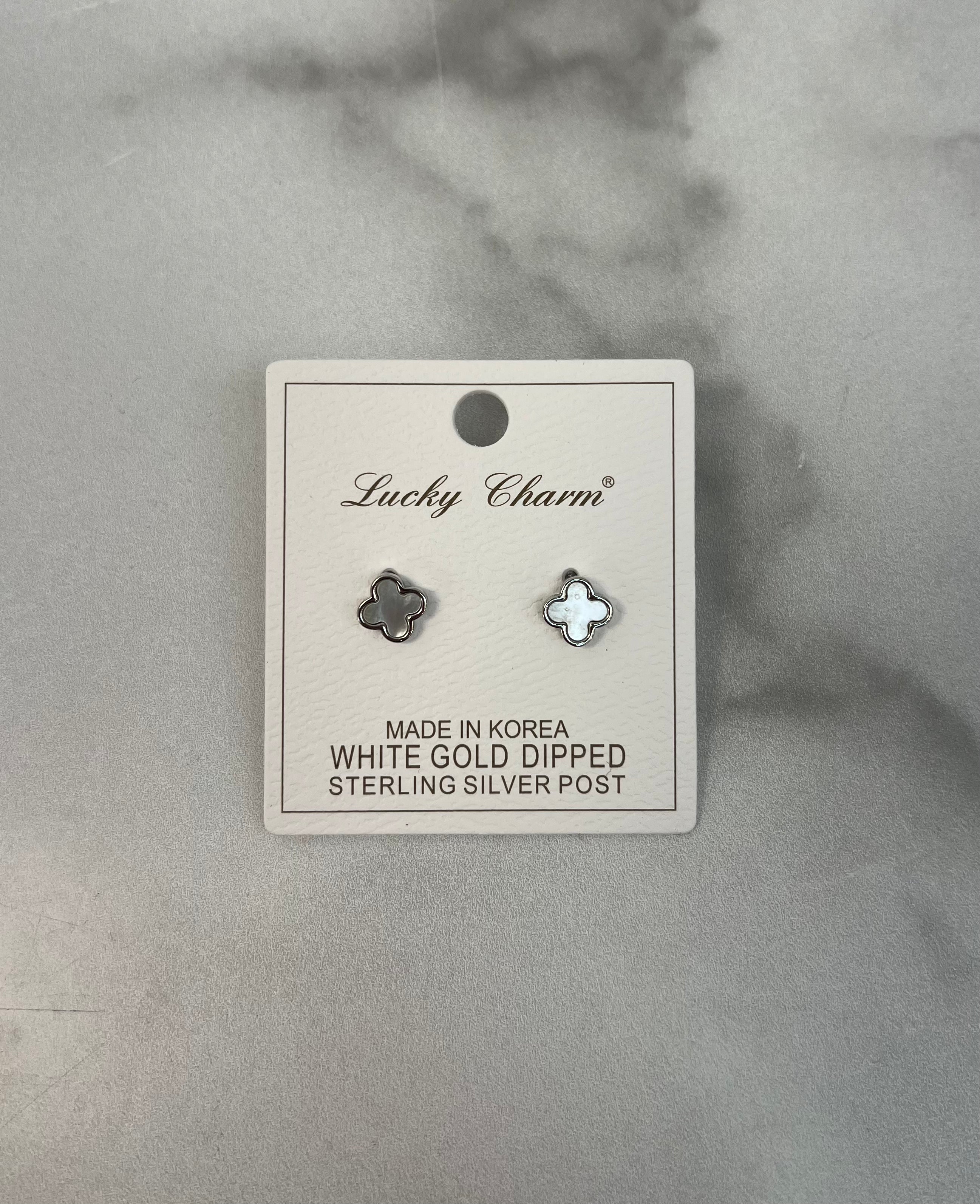 MOP Quatrefoil Stud Earrings