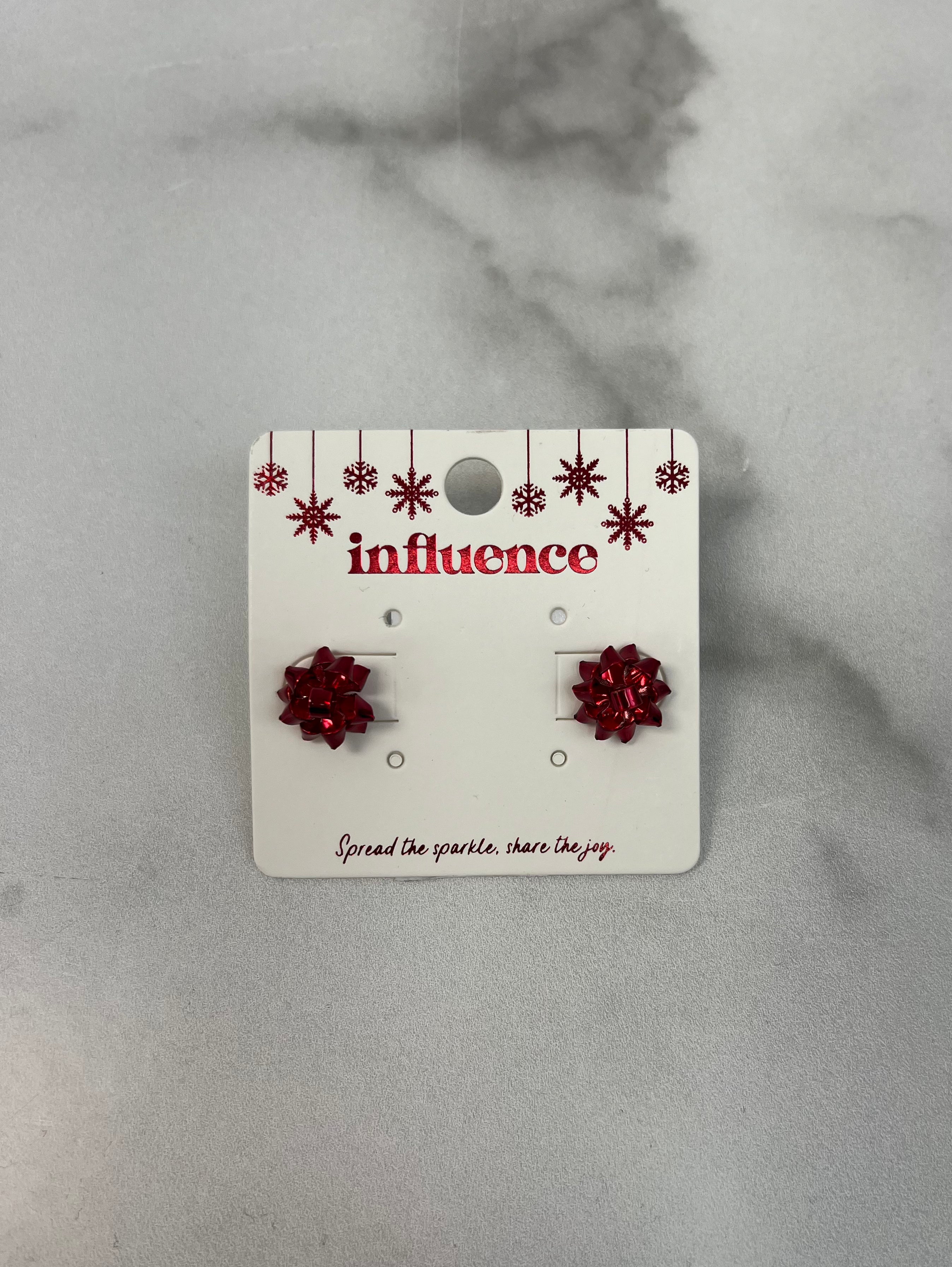 Christmas Bow Stud Earrings