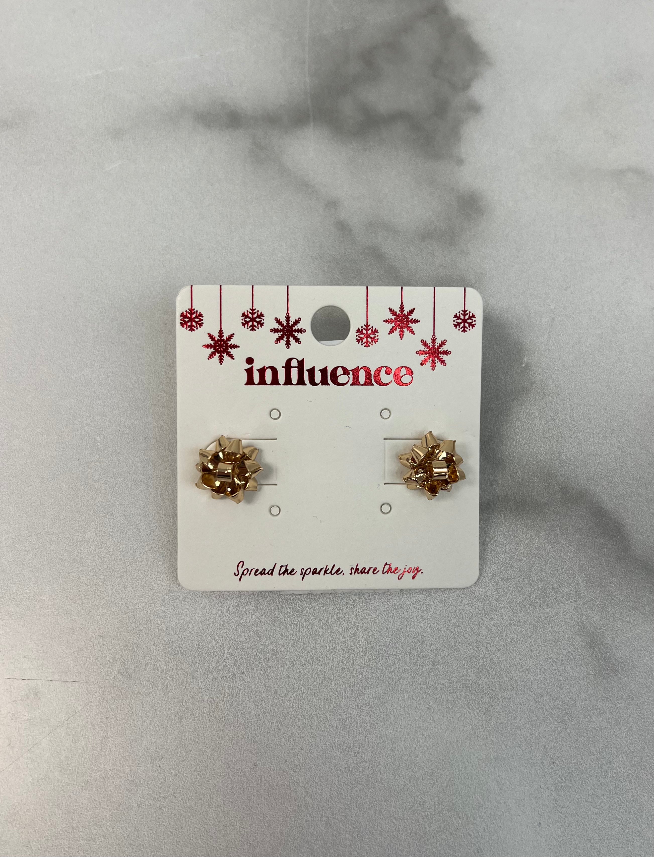 Christmas Bow Stud Earrings
