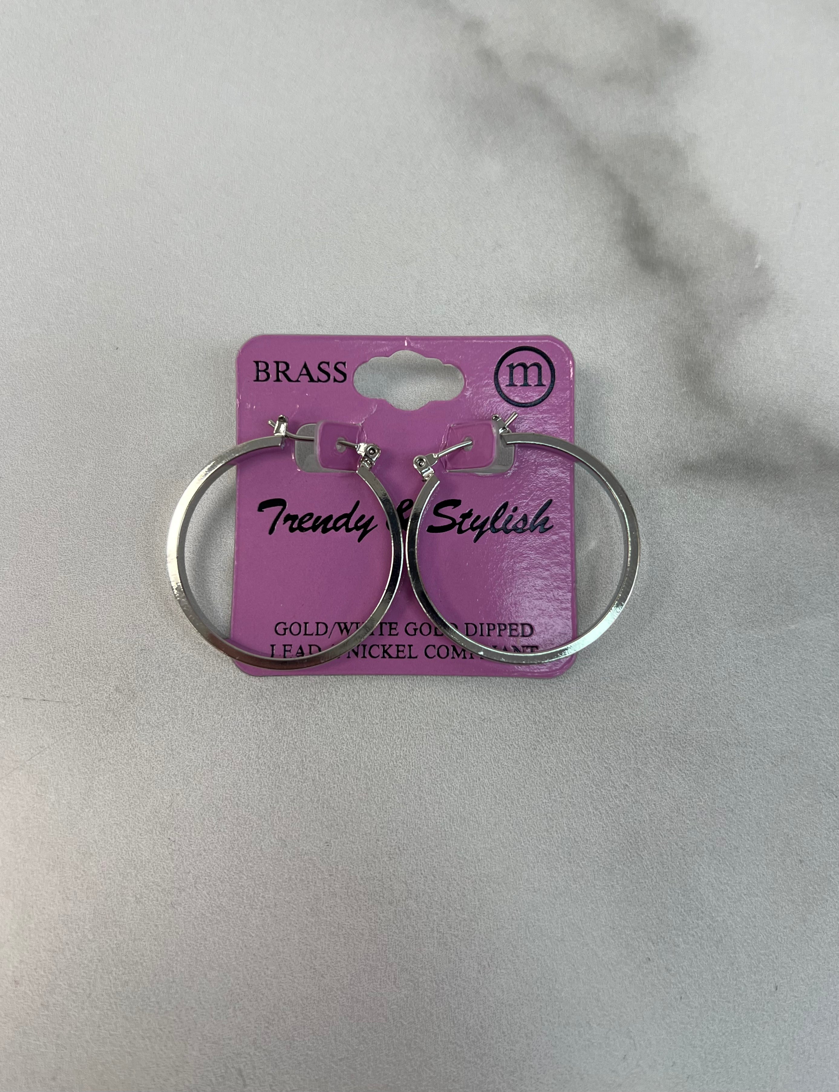 30mm Brass Hoop Earrings