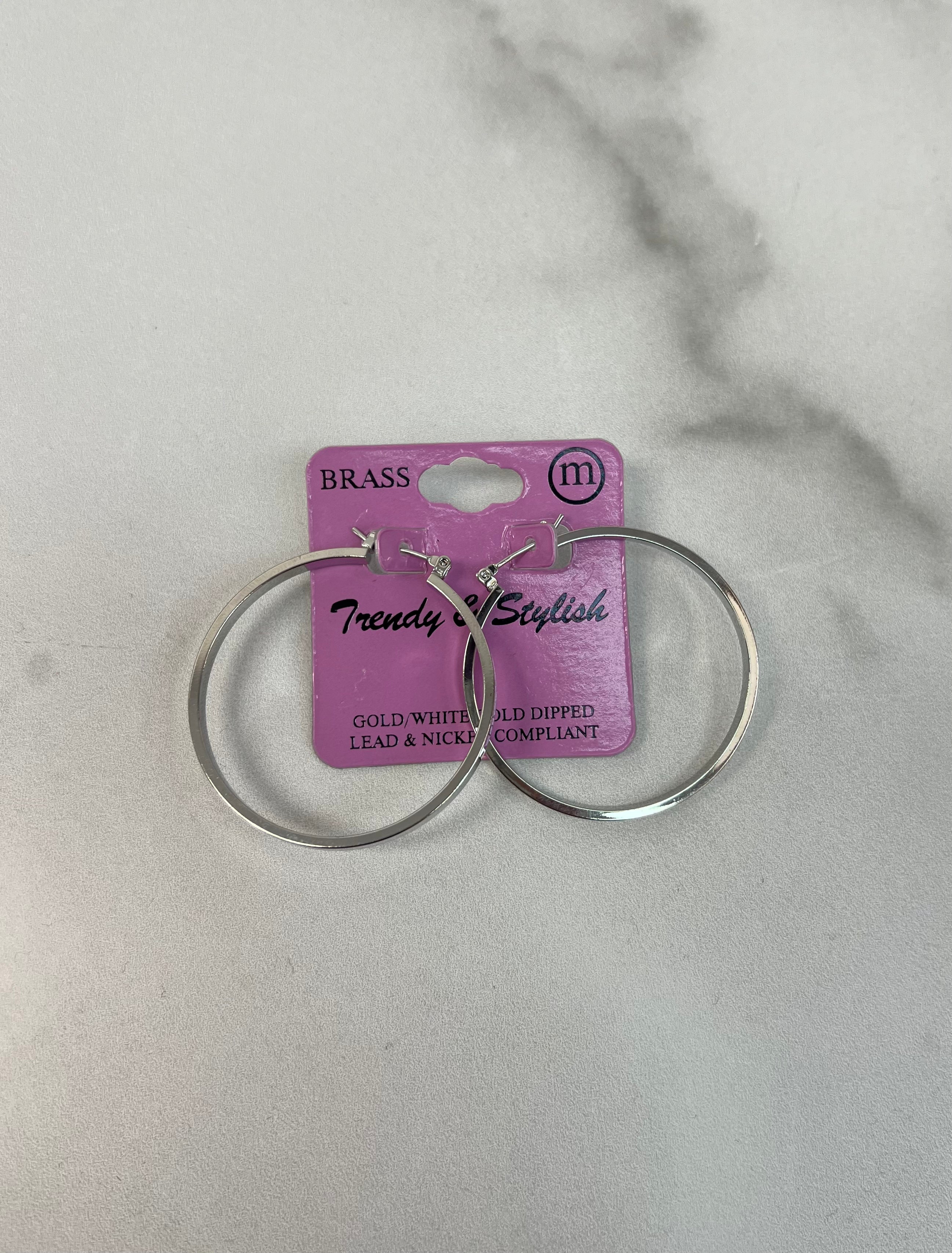 40mm Brass Hoop Earrings