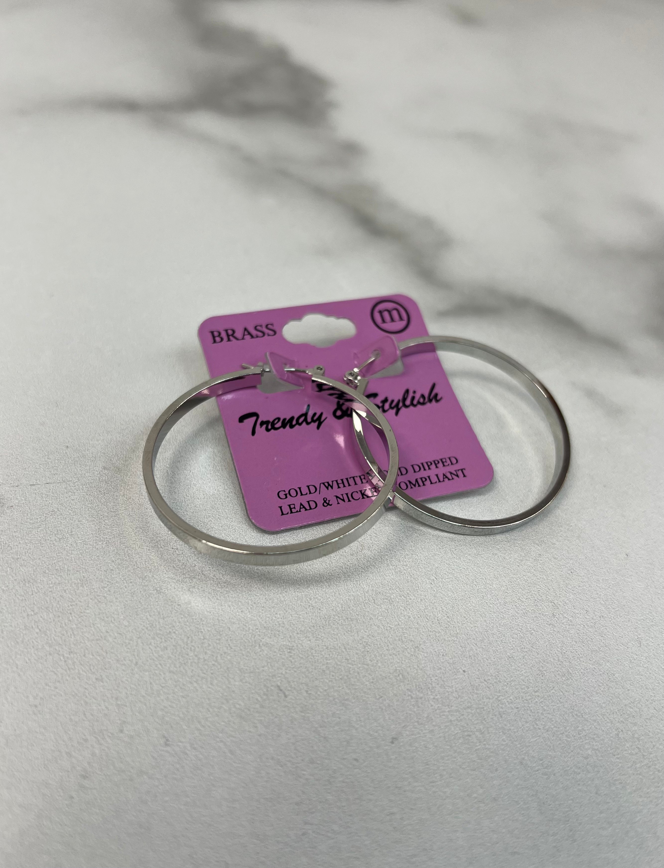 40mm Brass Hoop Earrings