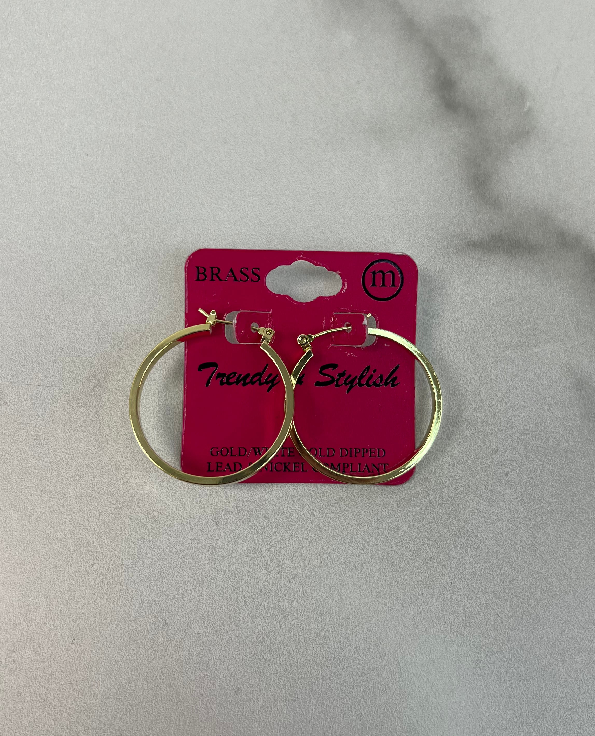 30mm Brass Hoop Earrings