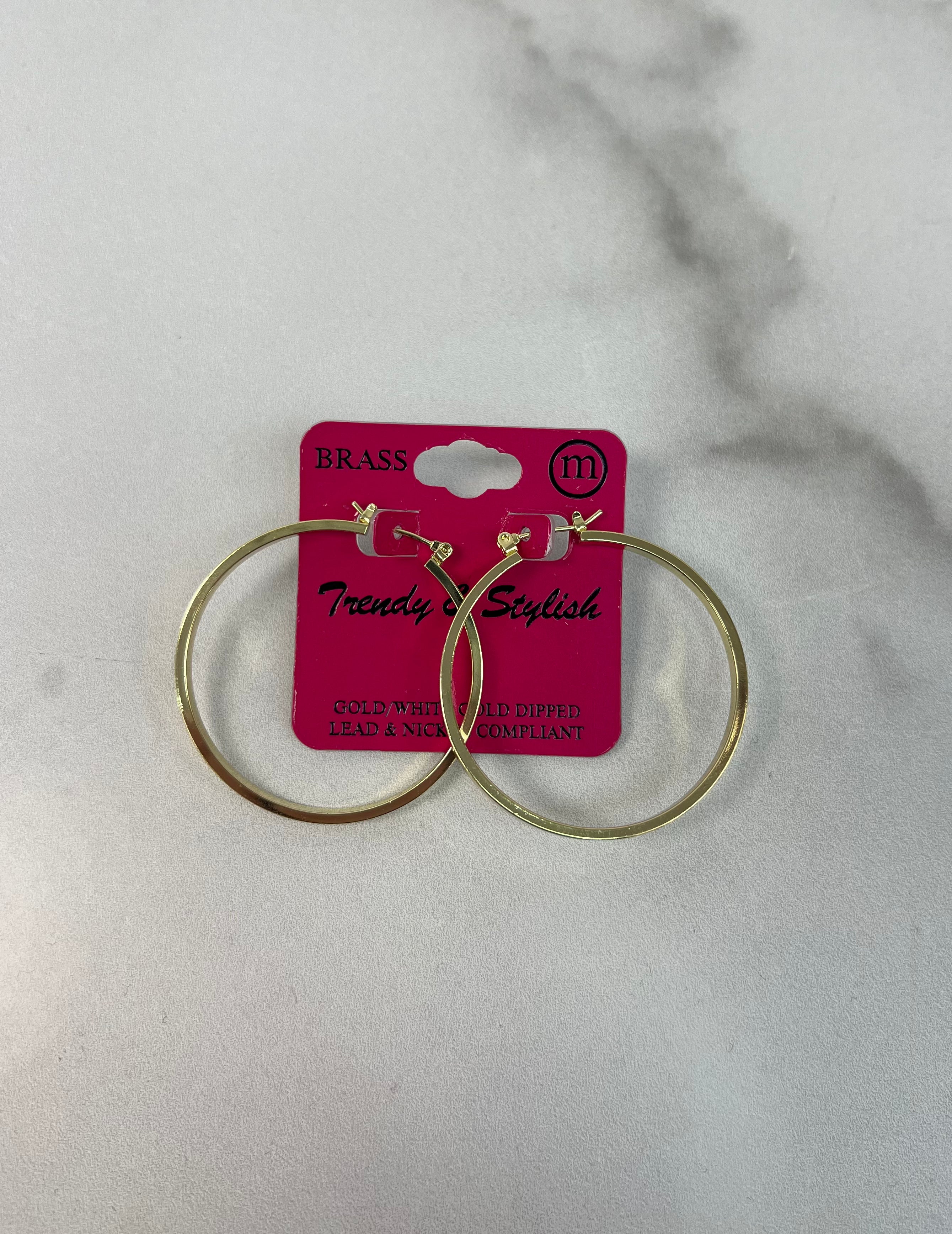 40mm Brass Hoop Earrings