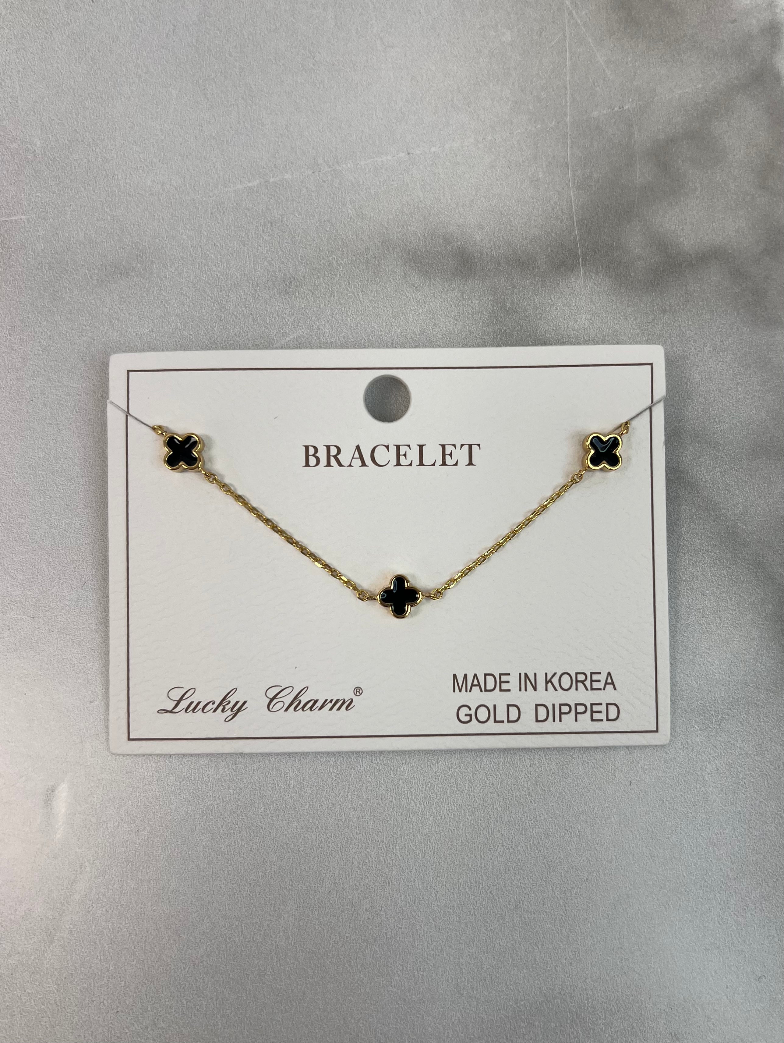 Gold-Dipped Quatrefoil Bracelet