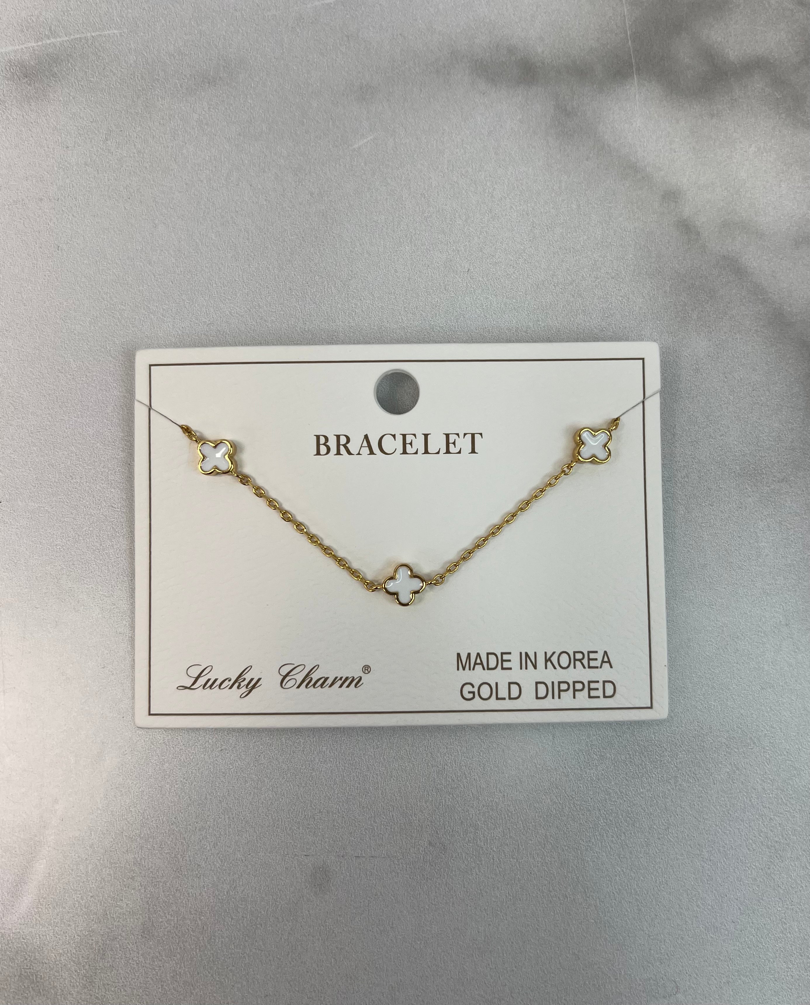 Gold-Dipped Quatrefoil Bracelet