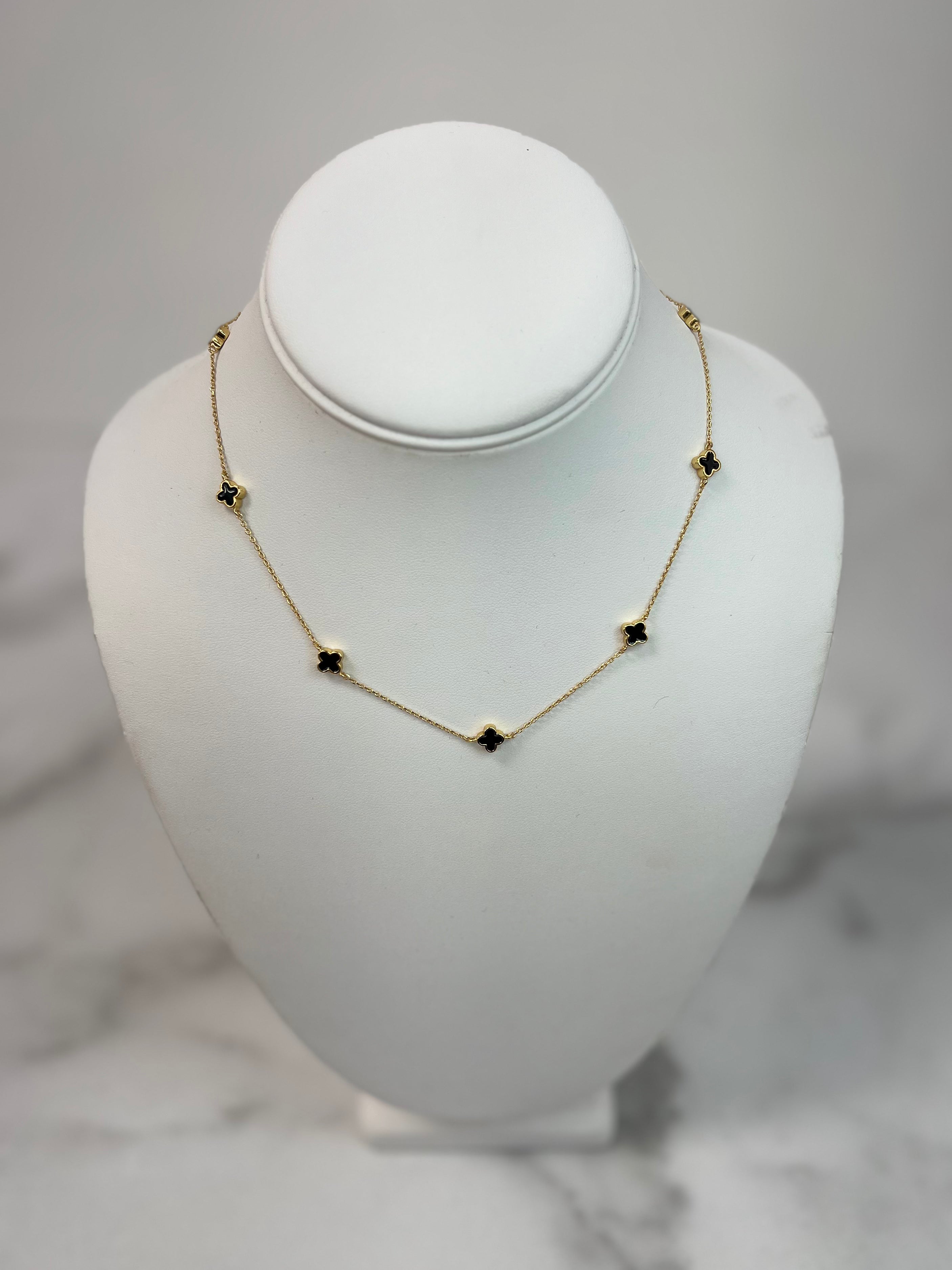 Gold-Dipped Quatrefoil Necklace