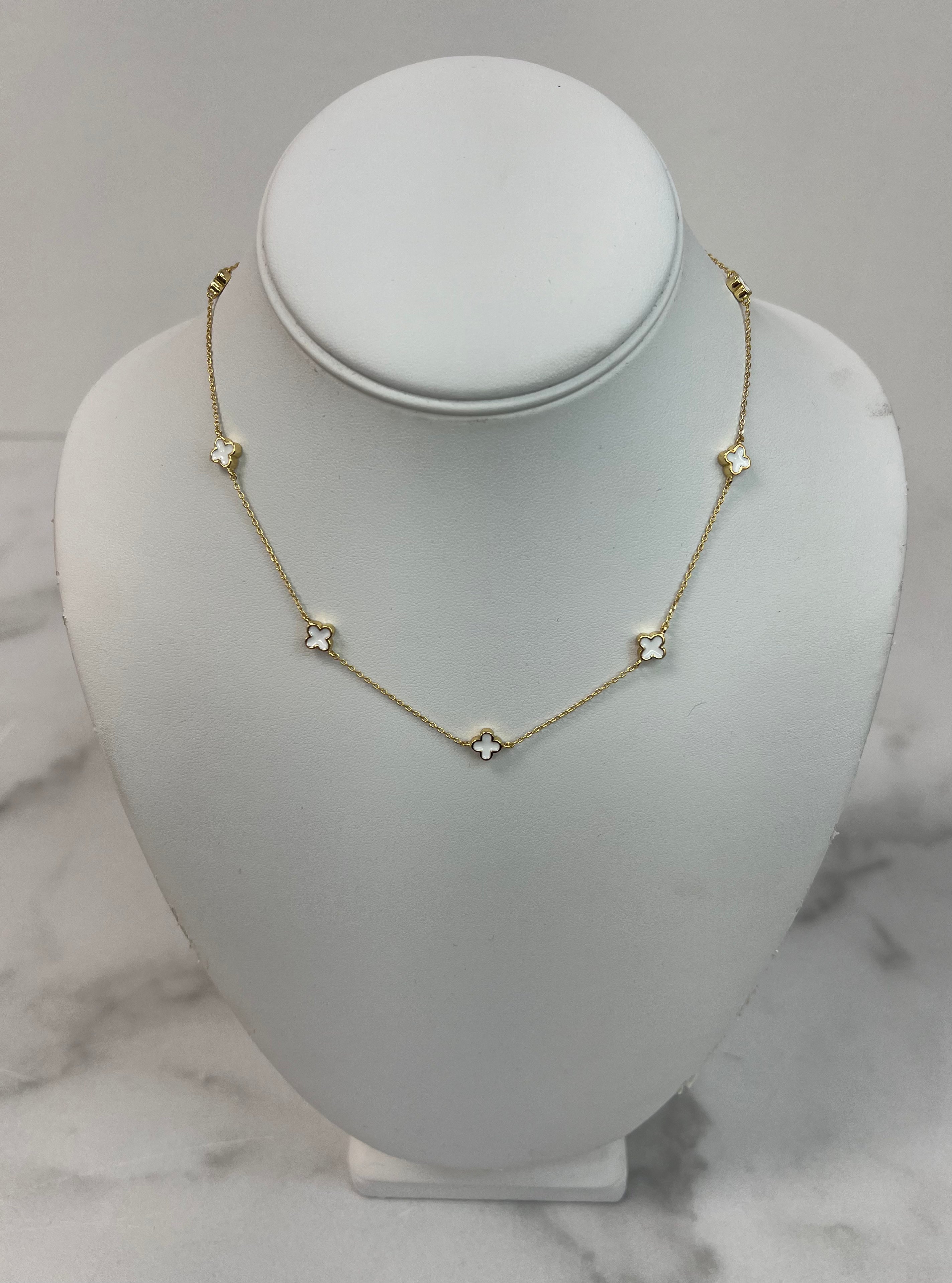 Gold-Dipped Quatrefoil Necklace