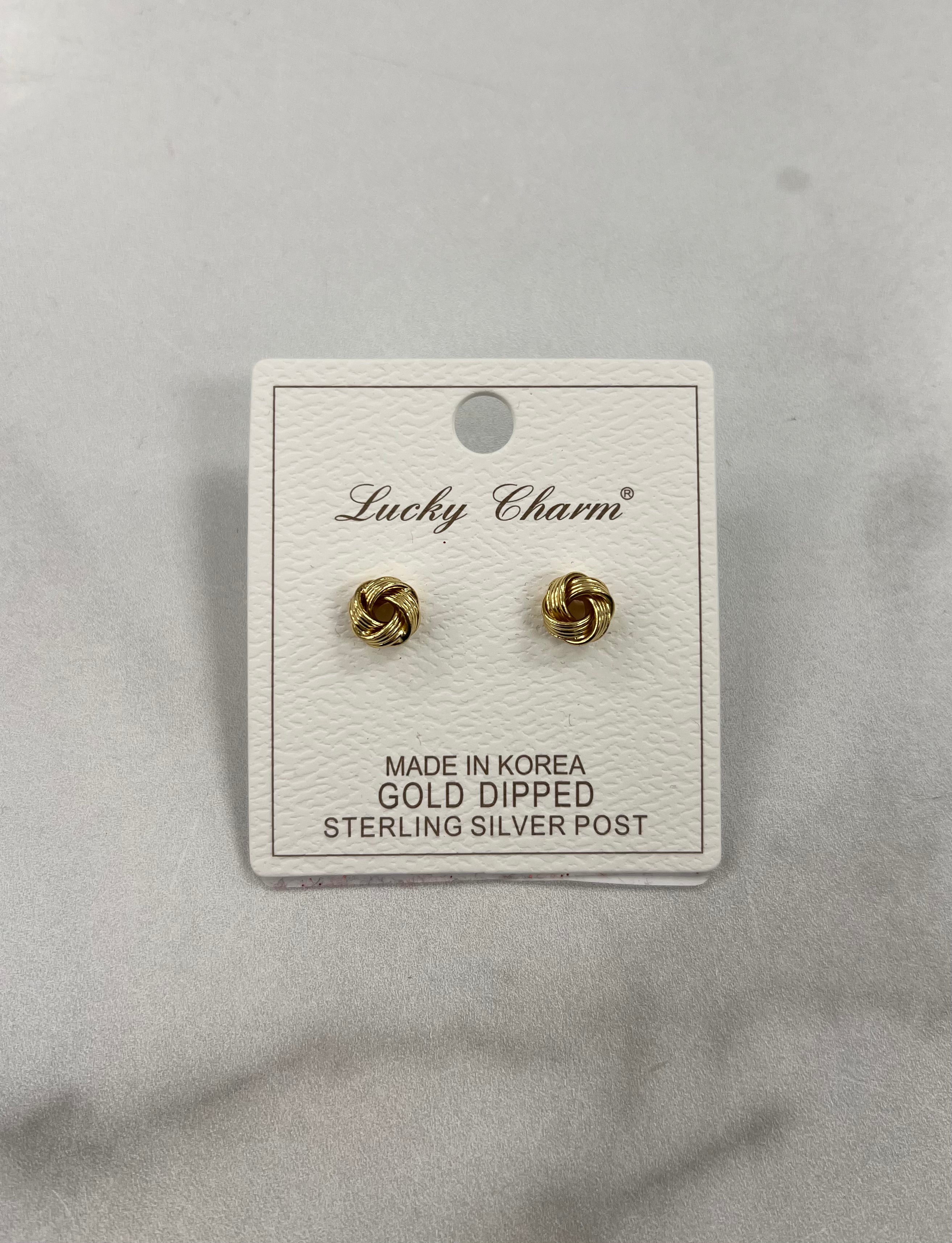 Metal Knot Stud Earrings