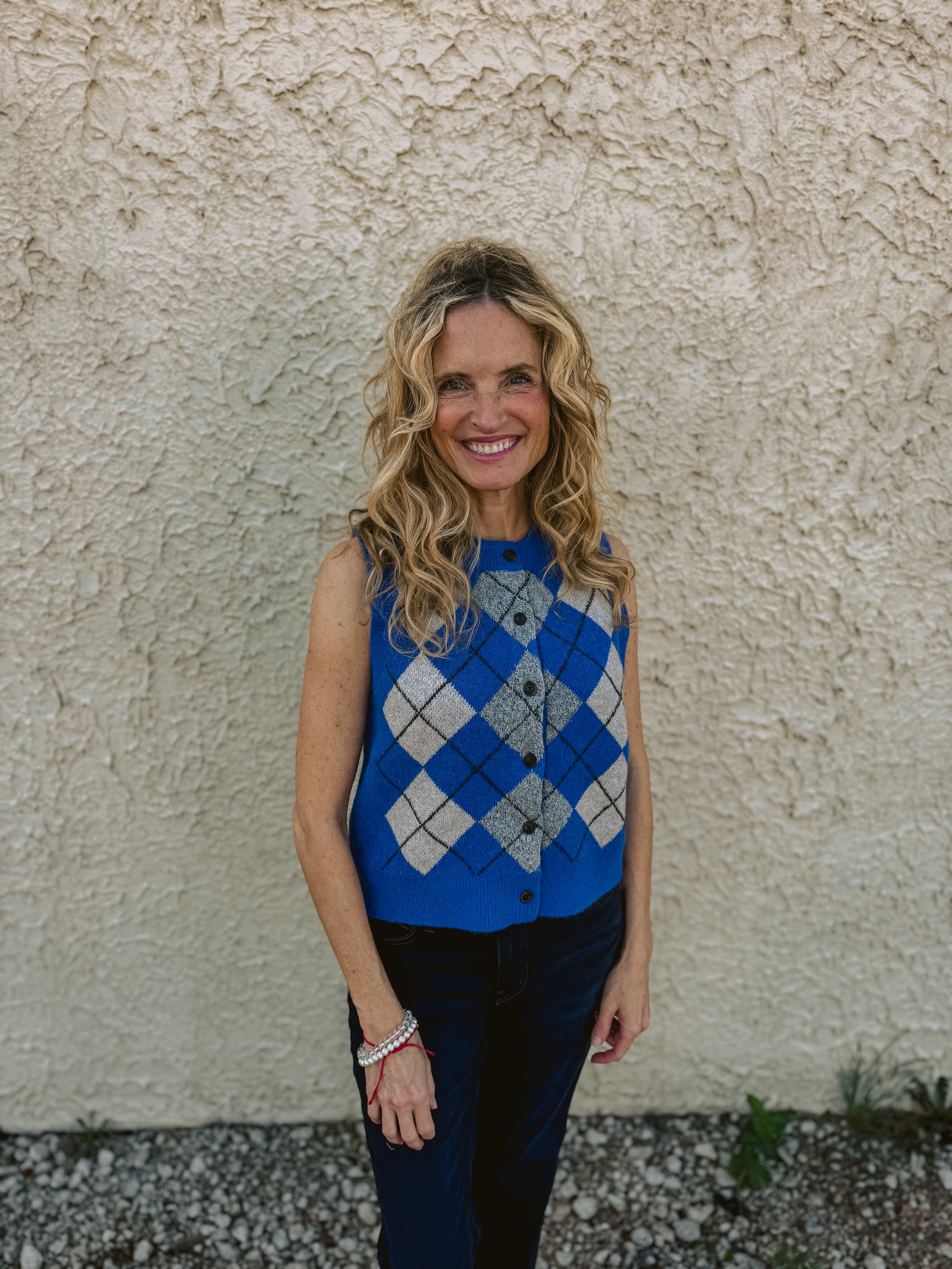 Tribal Sweater Vest with Button