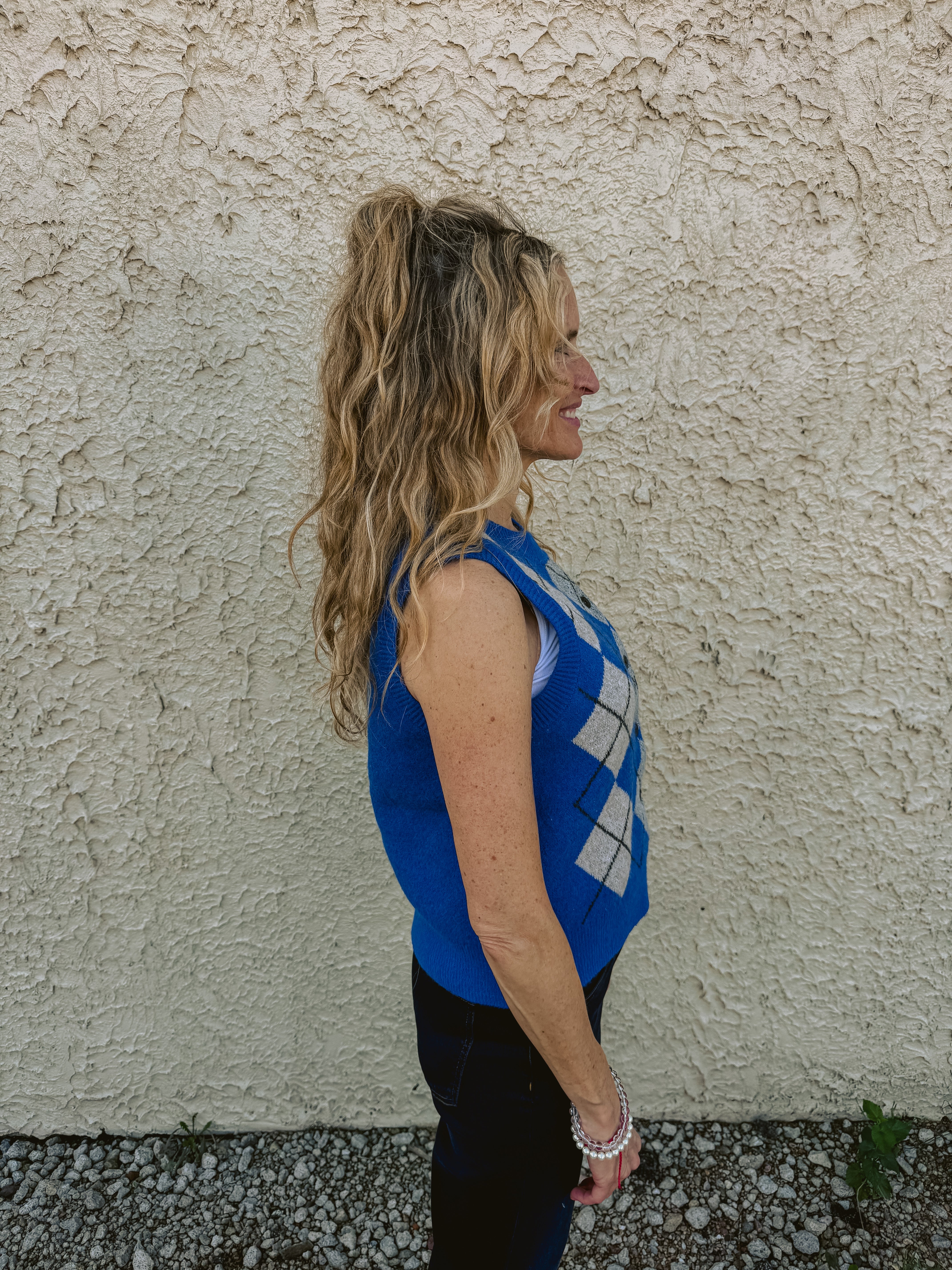 Tribal Sweater Vest with Button