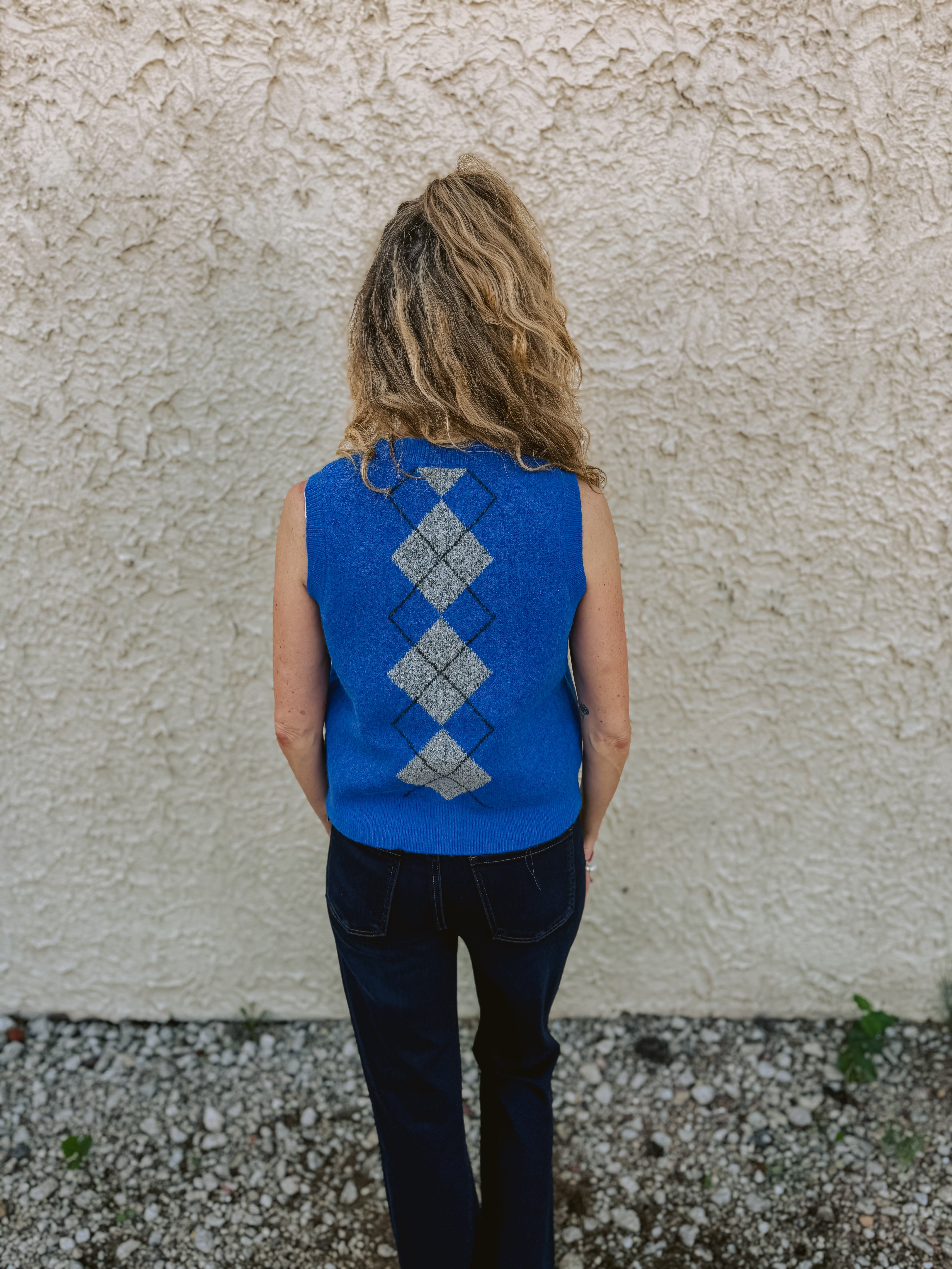 Tribal Sweater Vest with Button