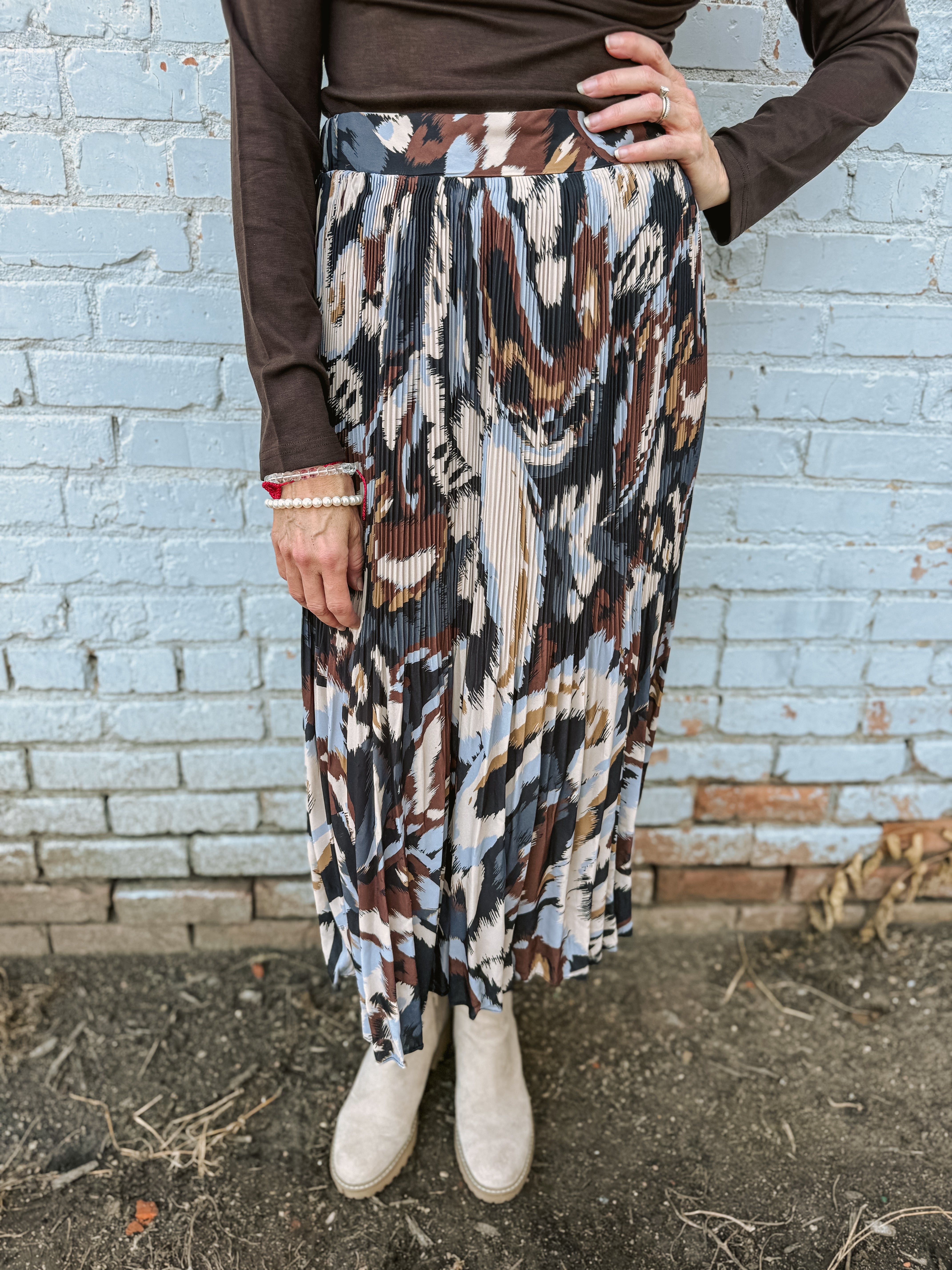 Tribal Plisse Skirt