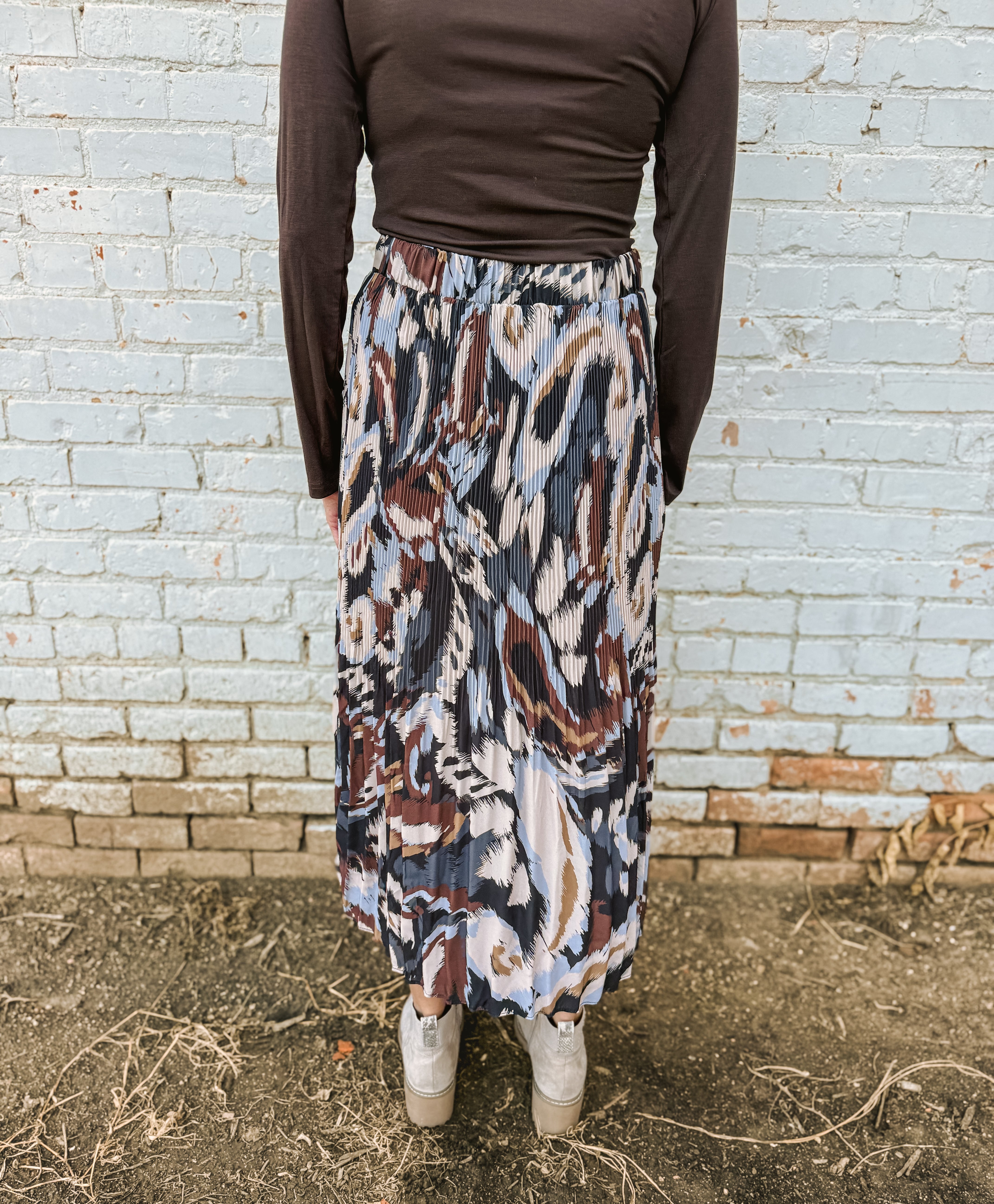Tribal Plisse Skirt