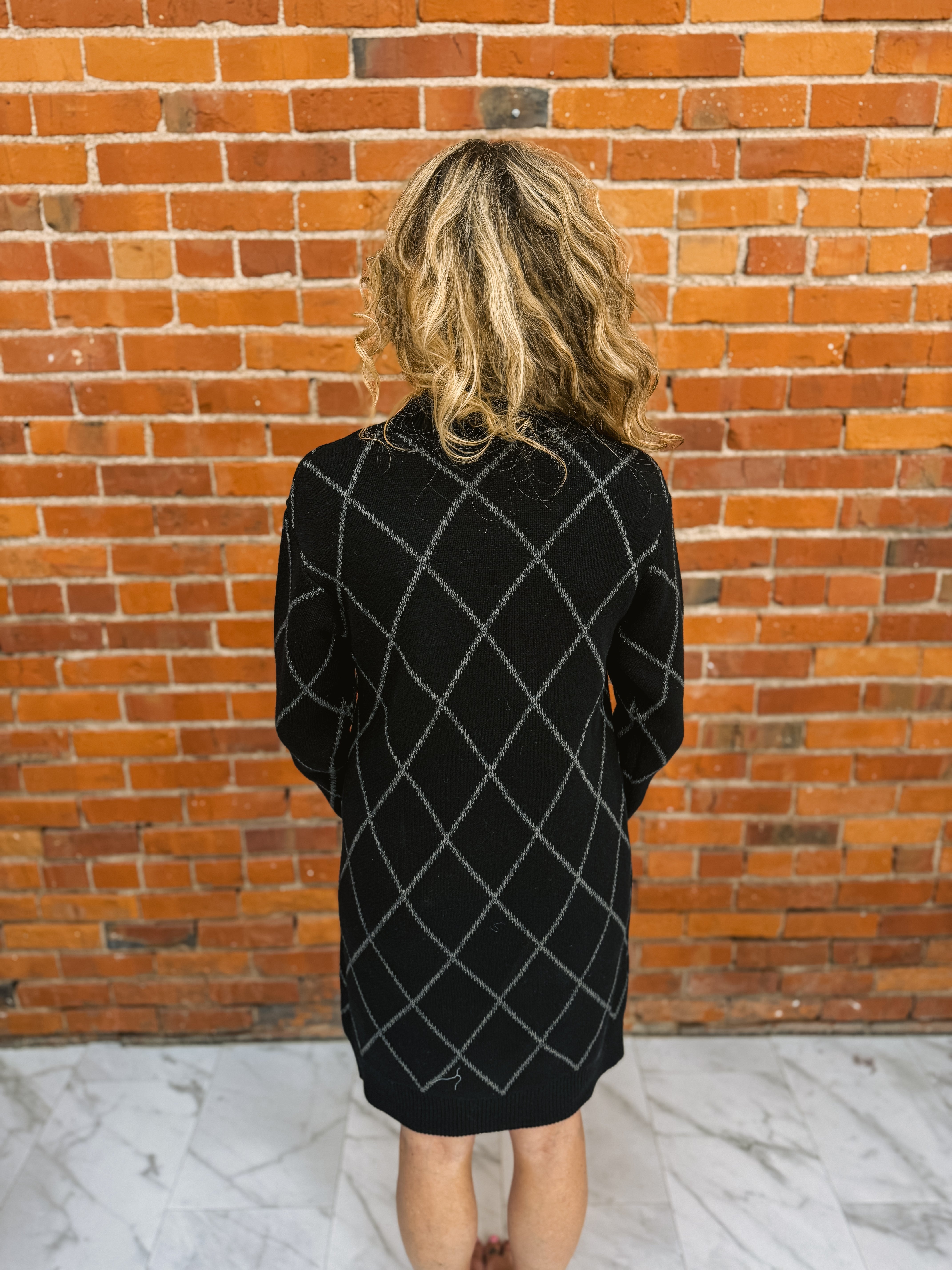 Tribal L/S Mock Neck Dress