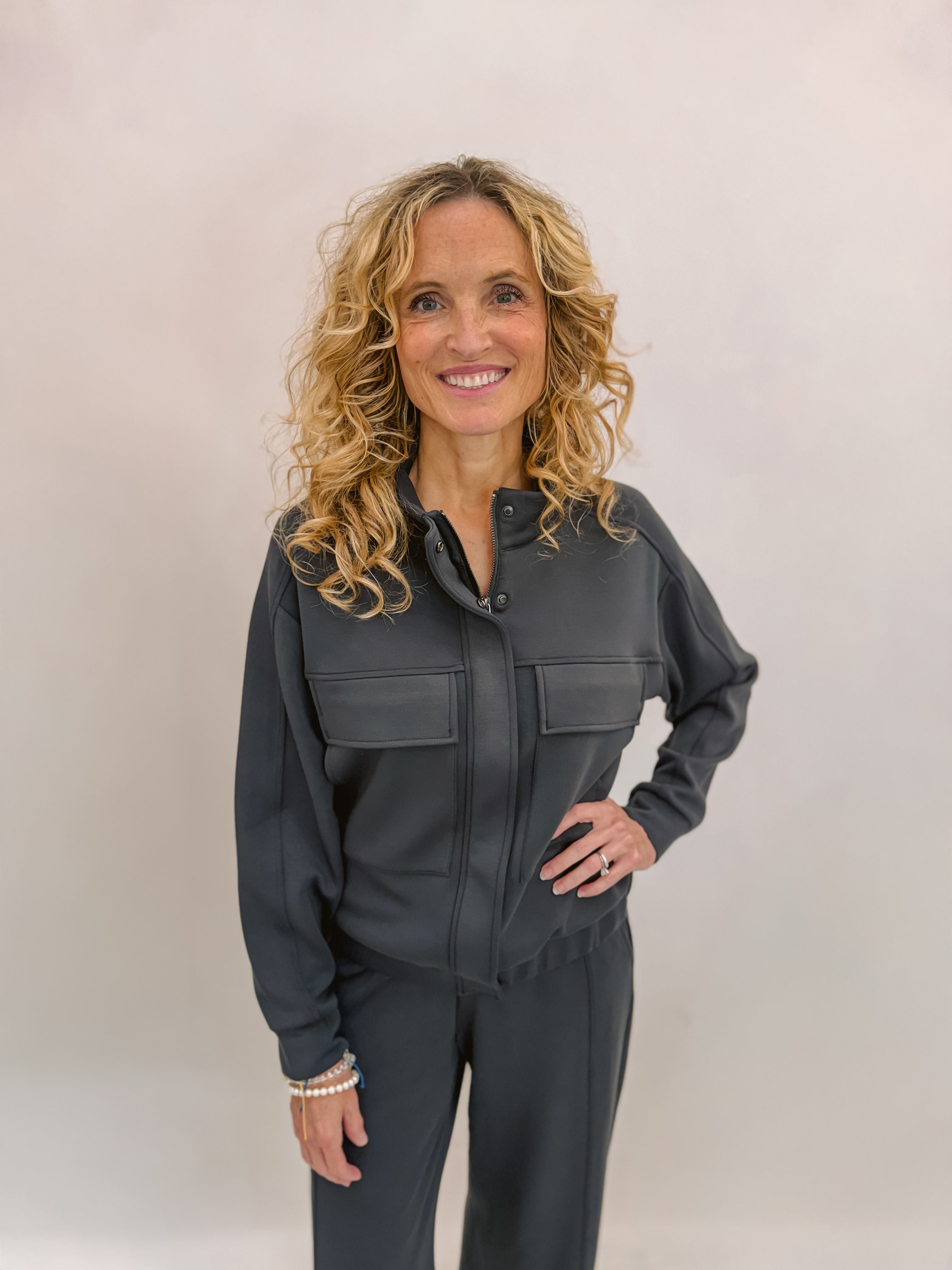 Tribal Mock Neck Jacket W/ Pockets