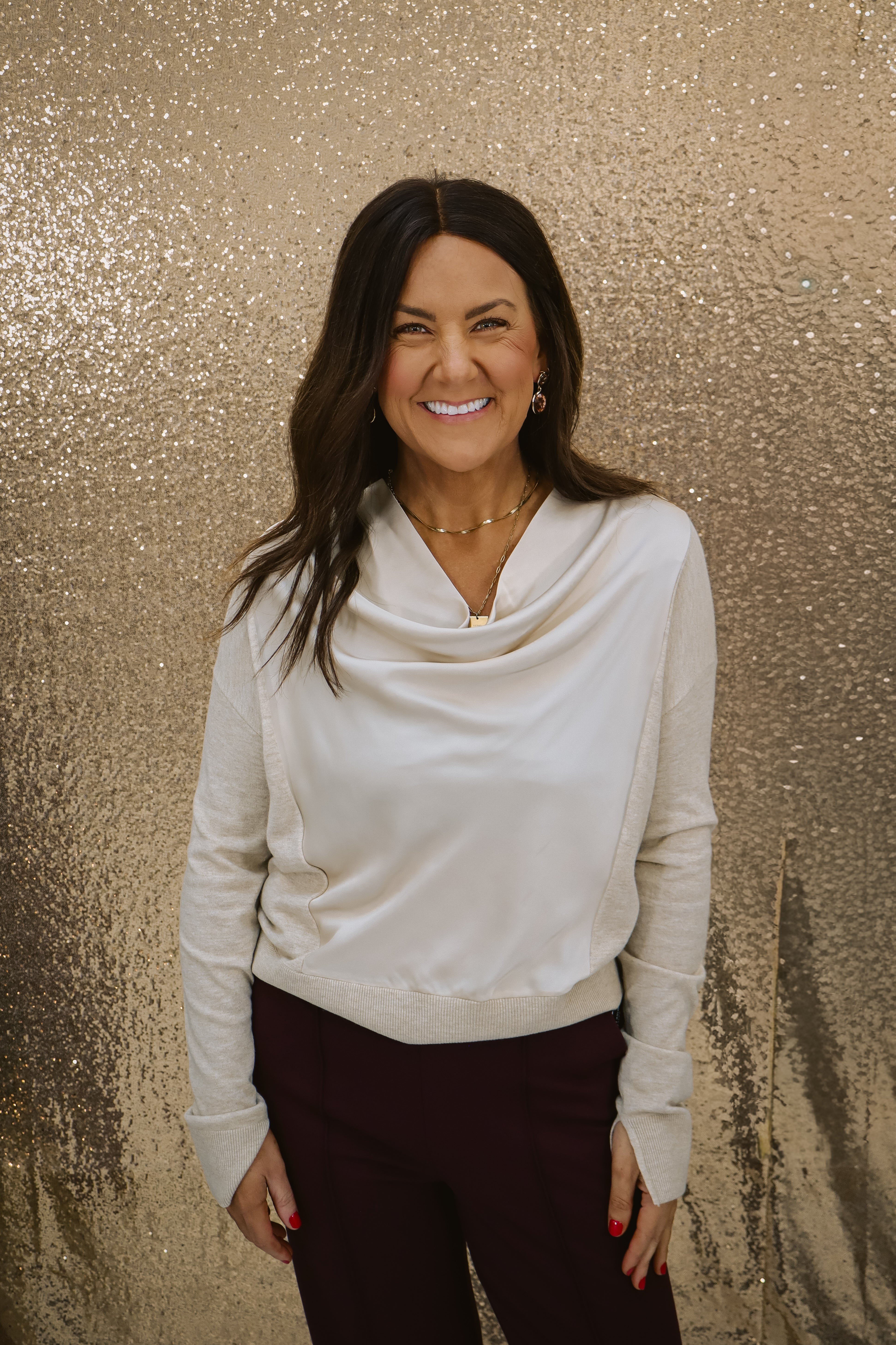 Liverpool Long Sleeve Drape Neck Sweater