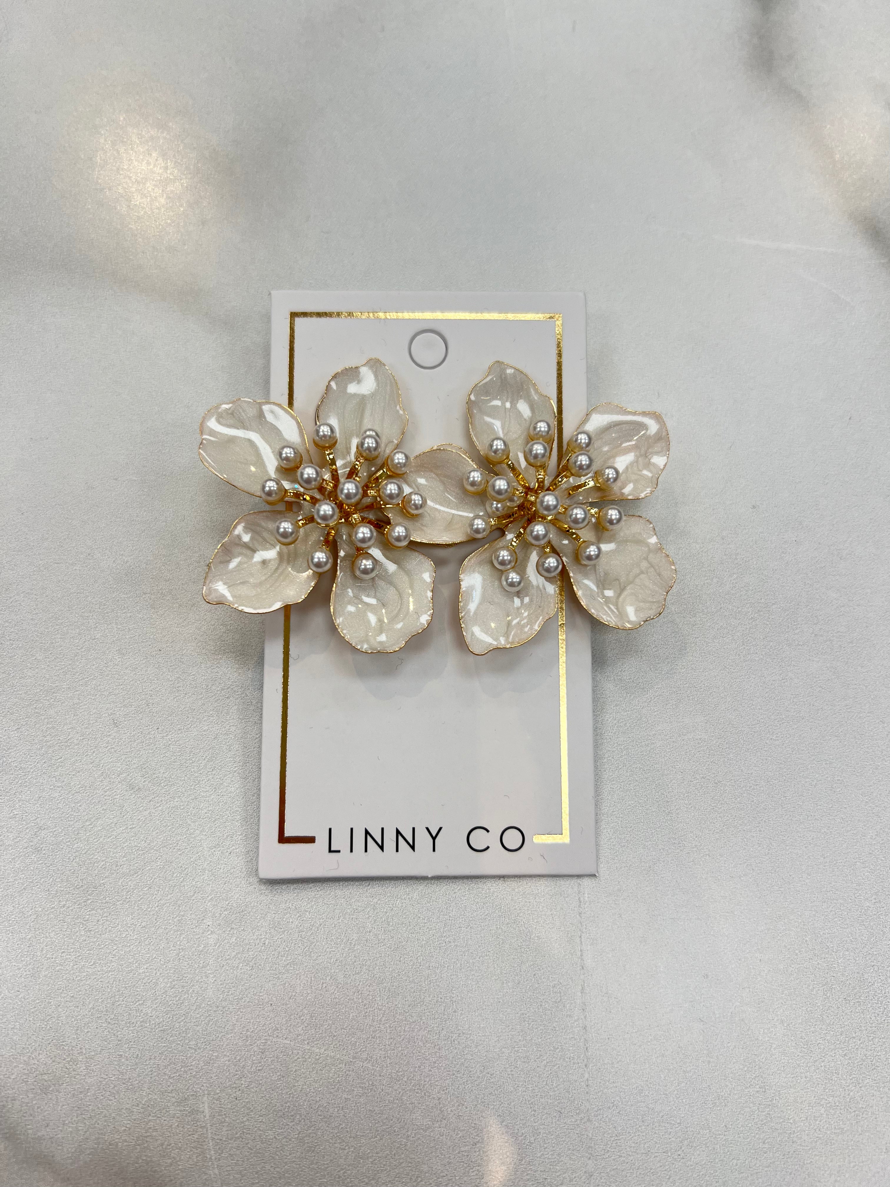 Monroe Statement Earrings - White