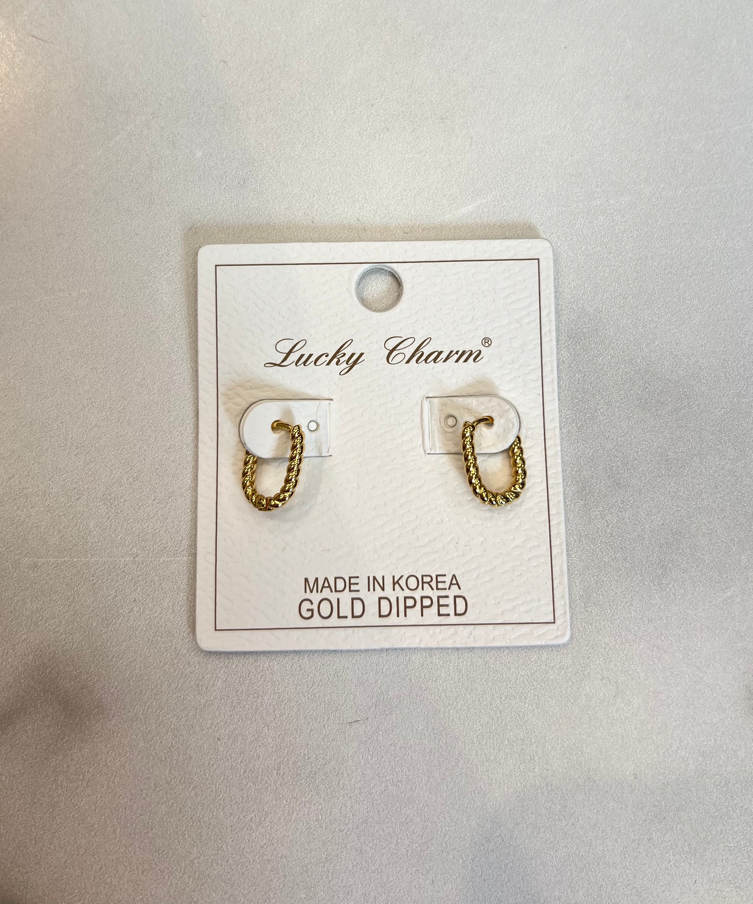 Gold-Dipped Mini Twist Oval Huggies
