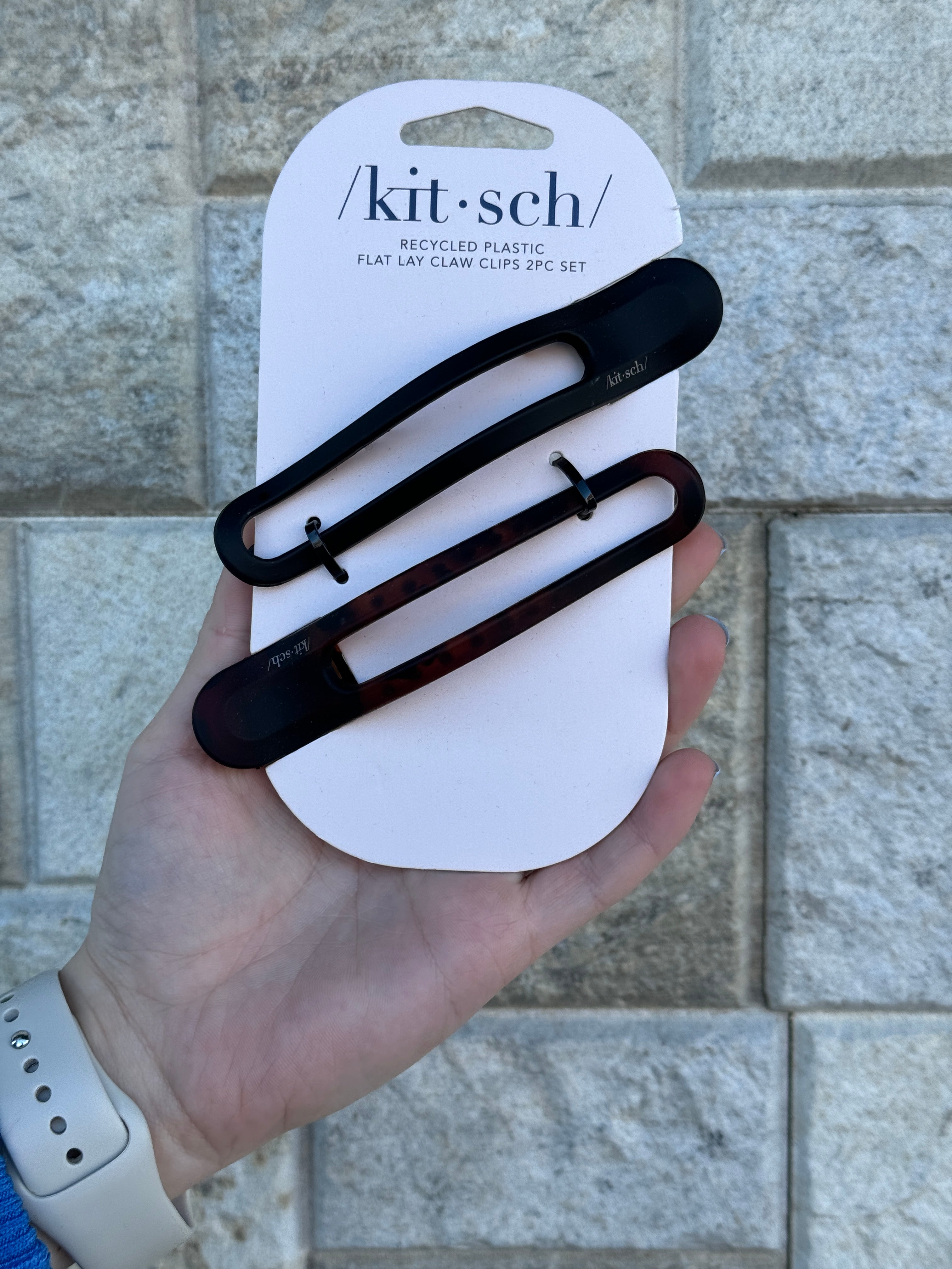 Flat Lay Claw Clip 2pc Curved