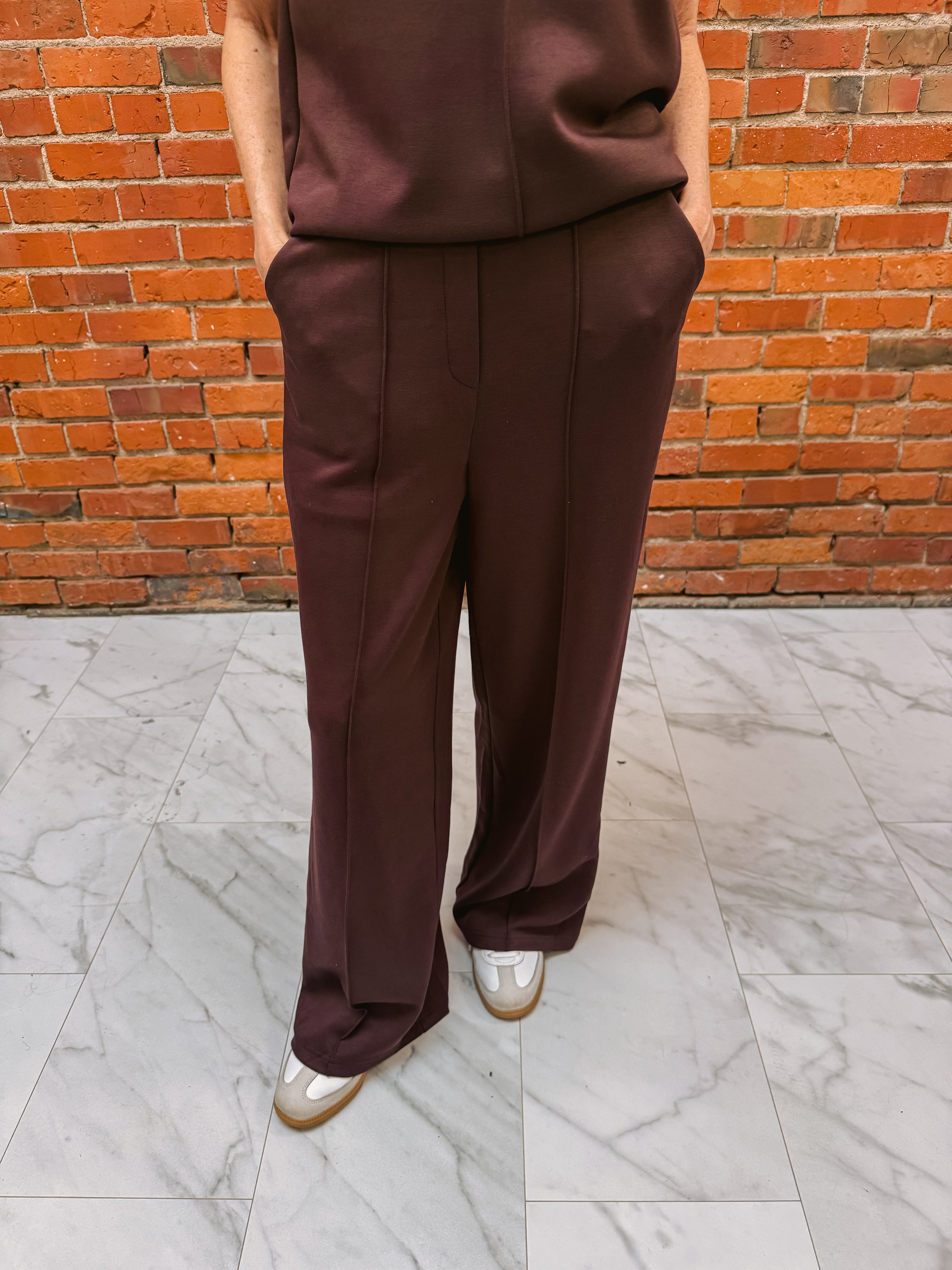 Solid Knit Wide Leg Pant