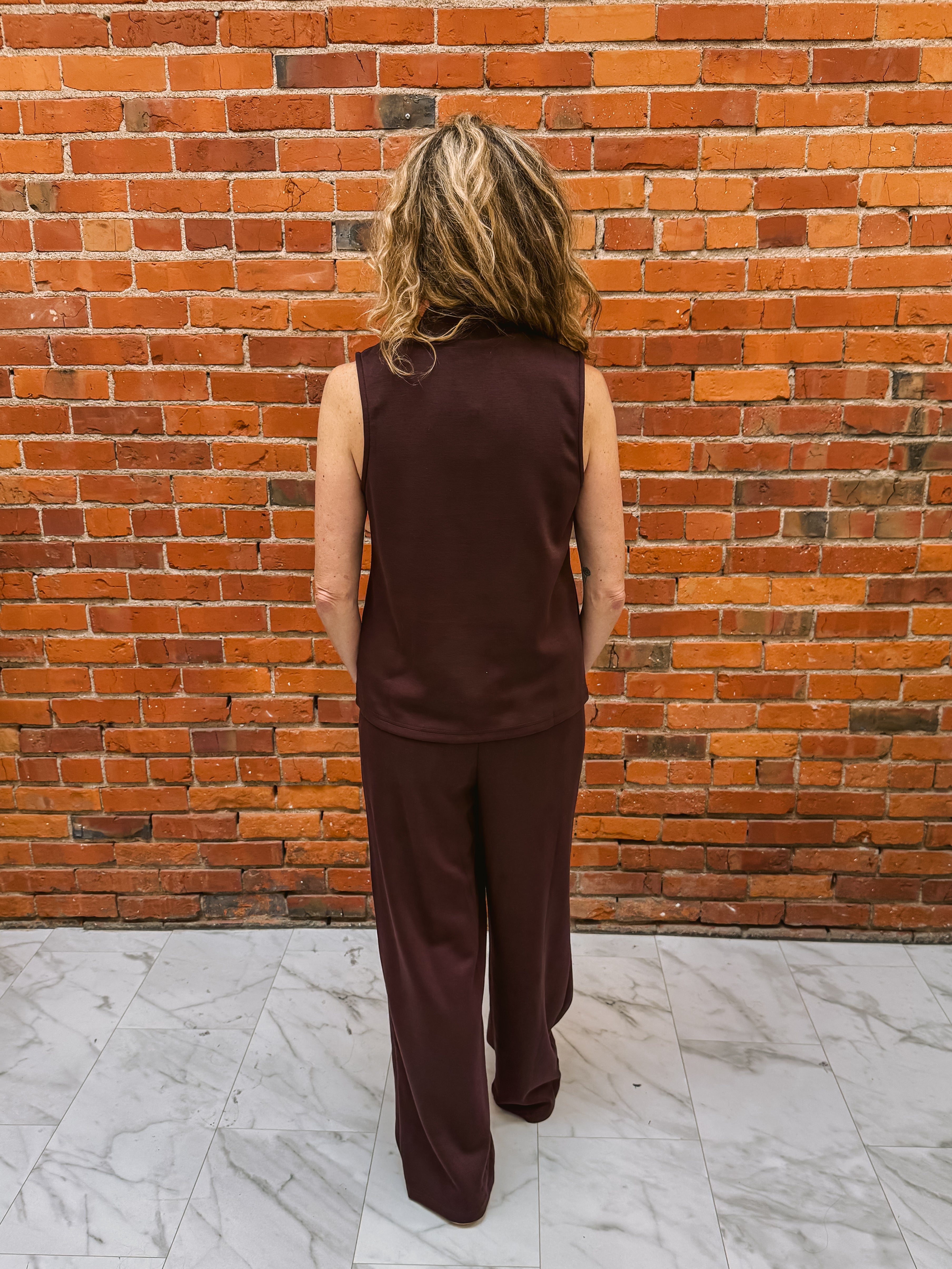 Mock Neck Sleeveless Top