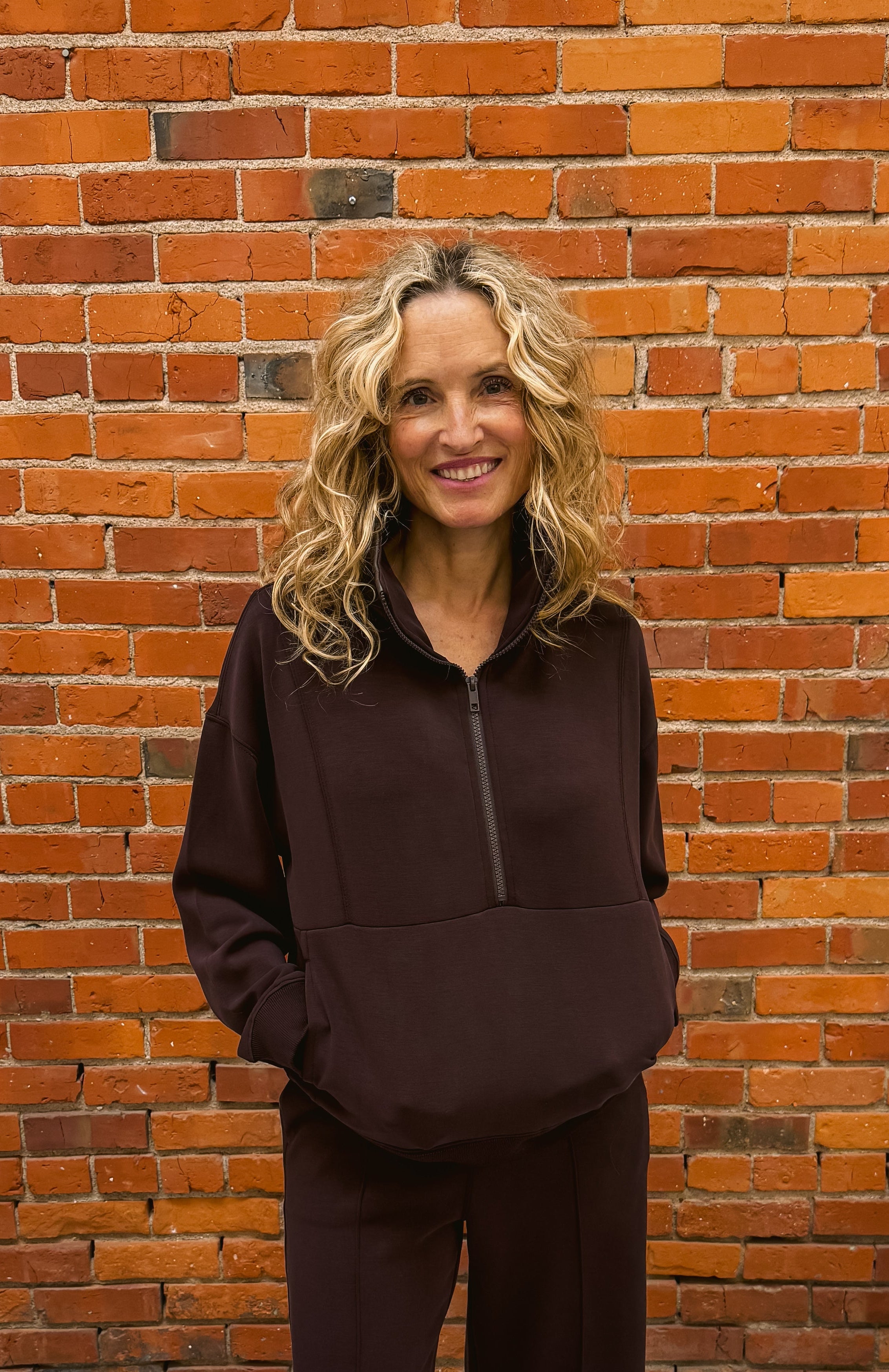Tribal Mixed Media Popover Sweatshirt