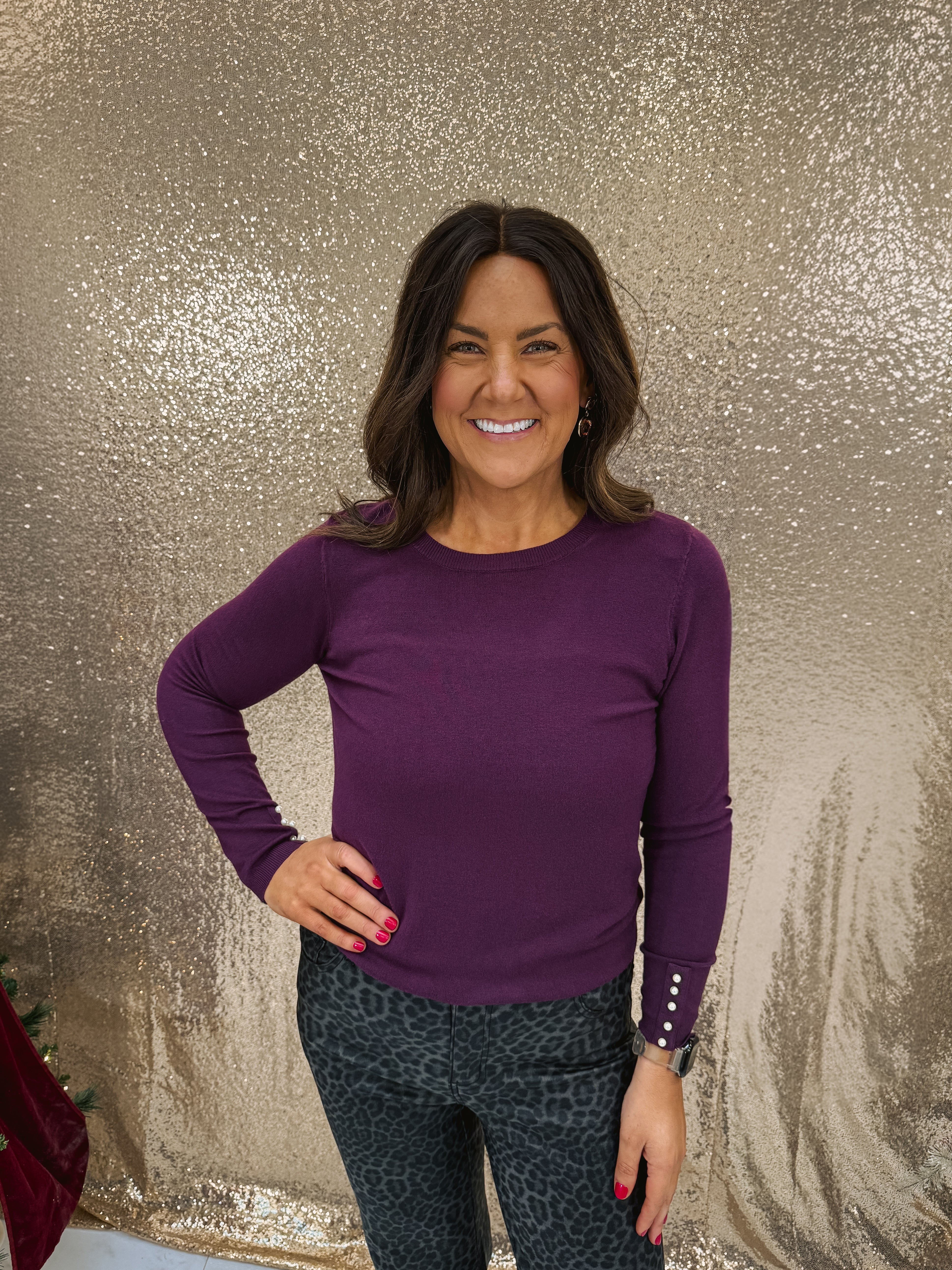 Molly Bracken Plum Knitted Sweater