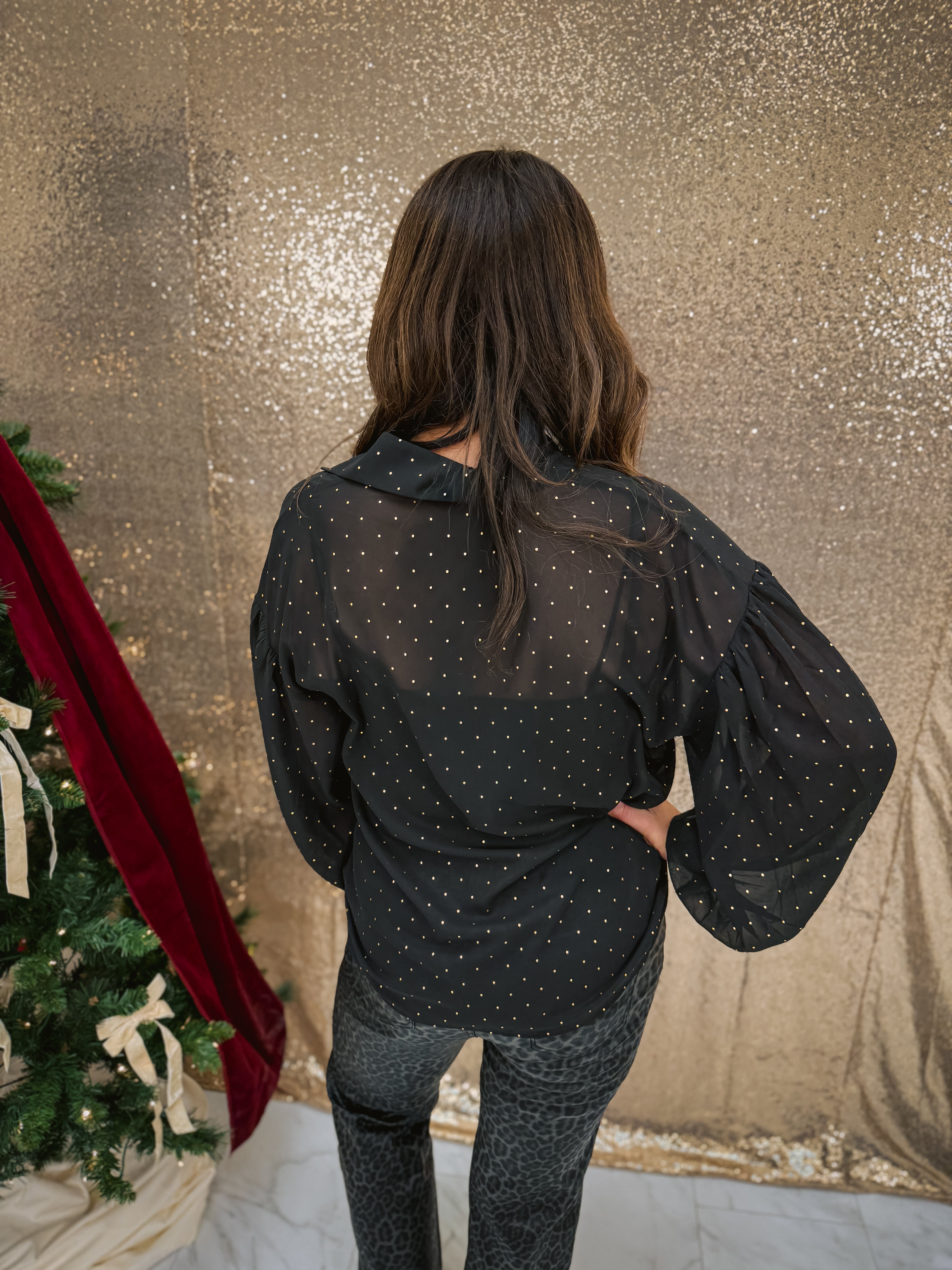 Molly Bracken Black Long Sleeve Blouse