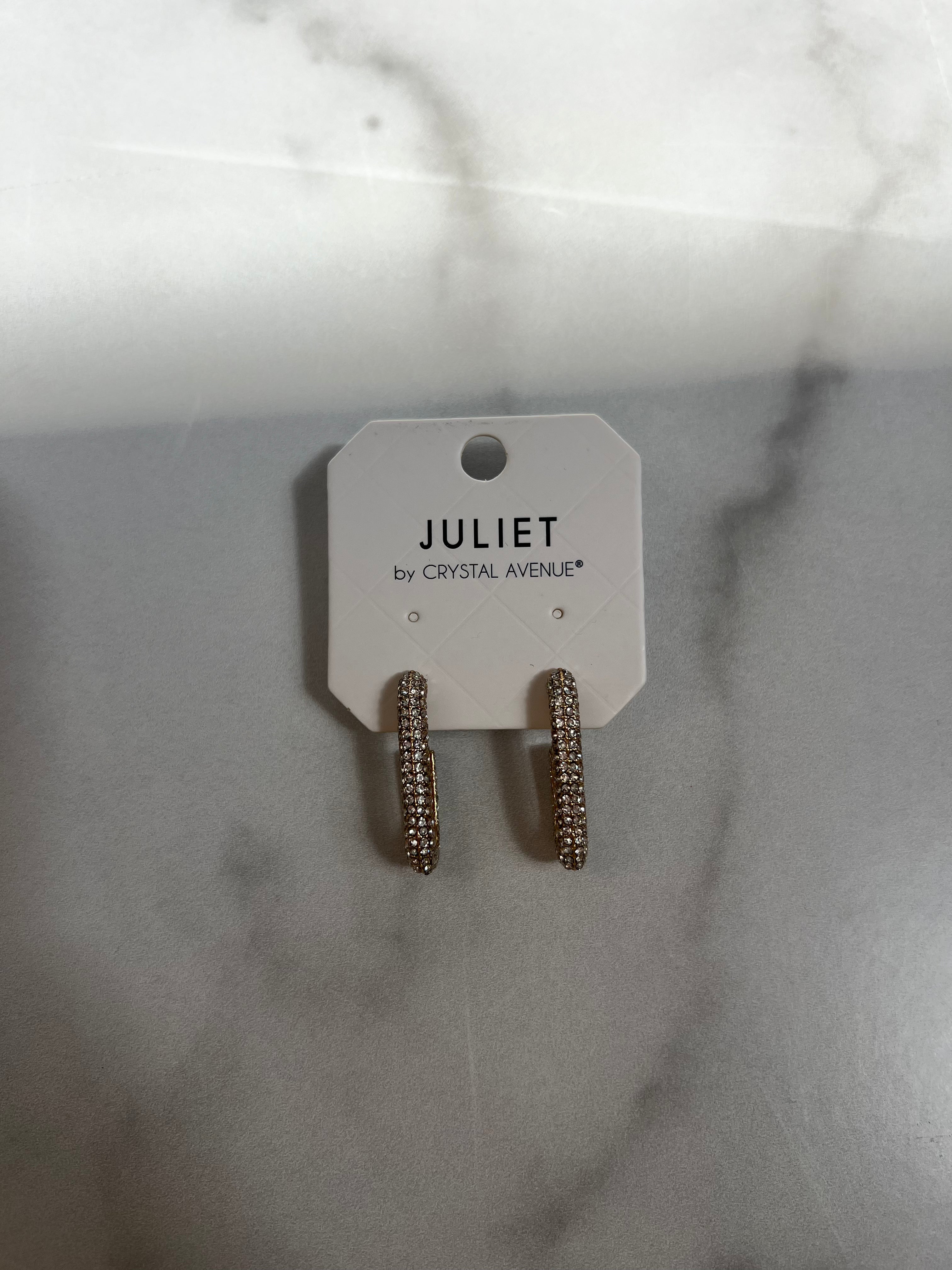 Pave Oval Hoop Earrings