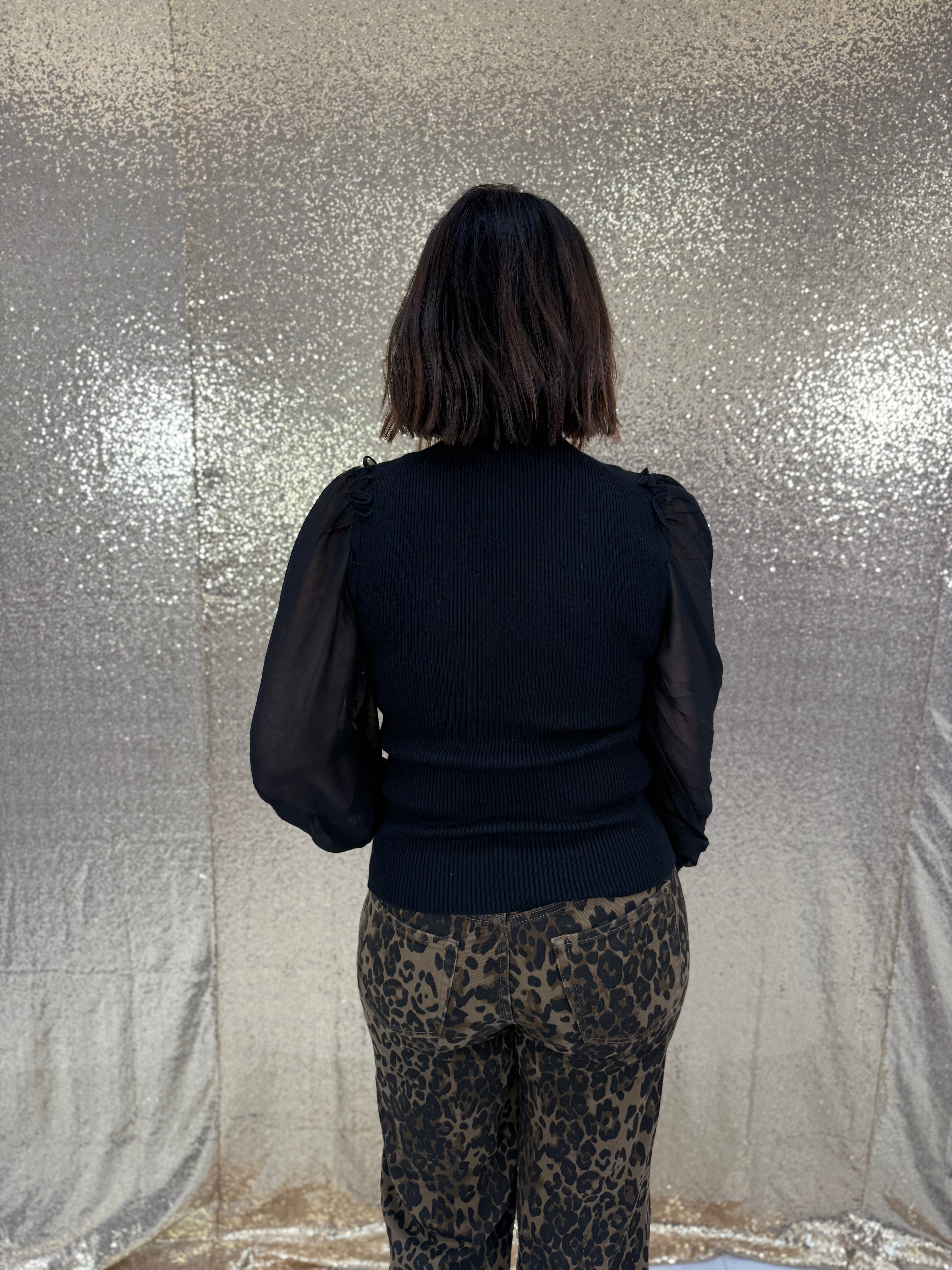 Elan Sweater with Mesh Sleeve