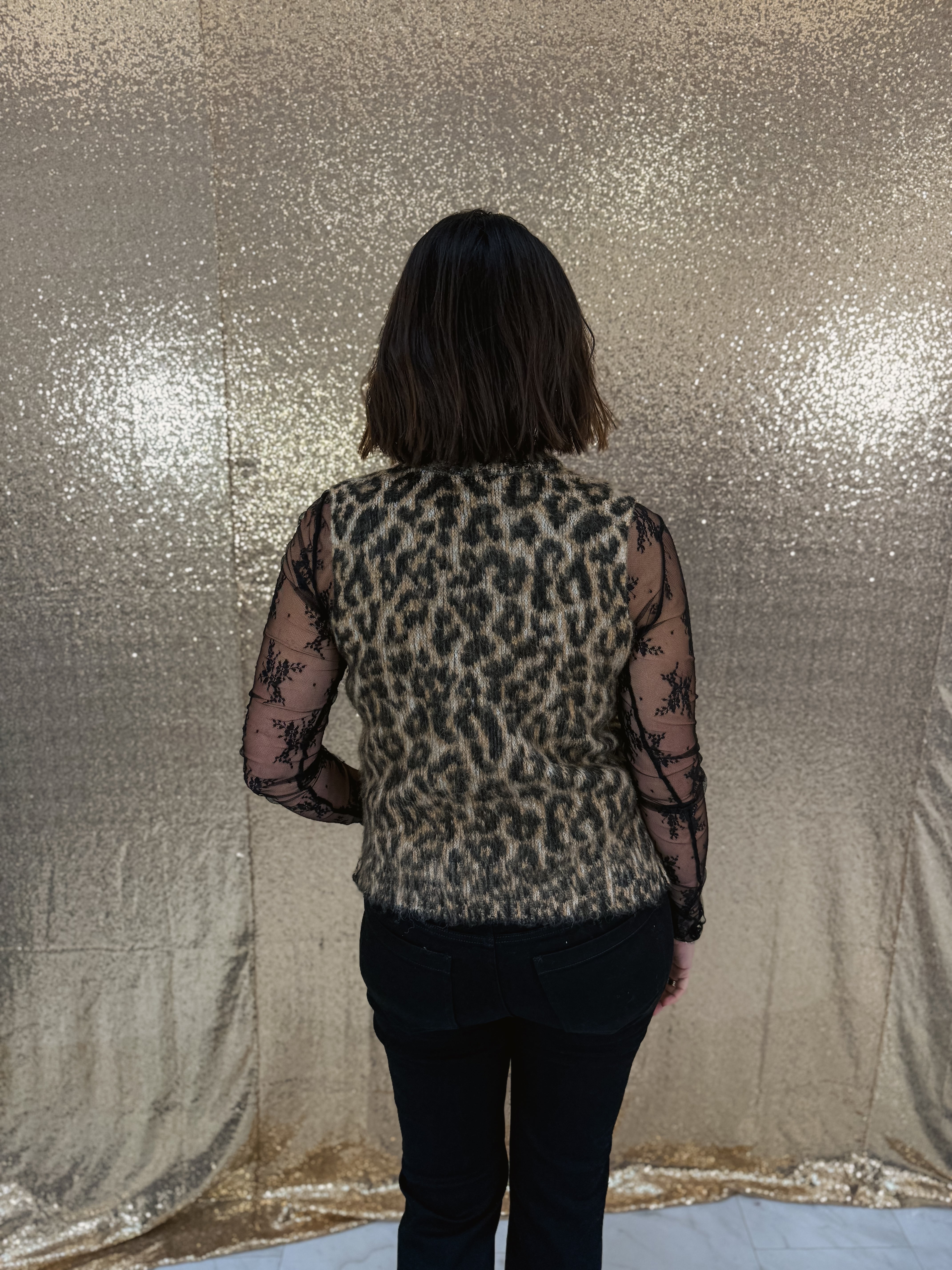 Elan Cheetah Sleeveless Sweater