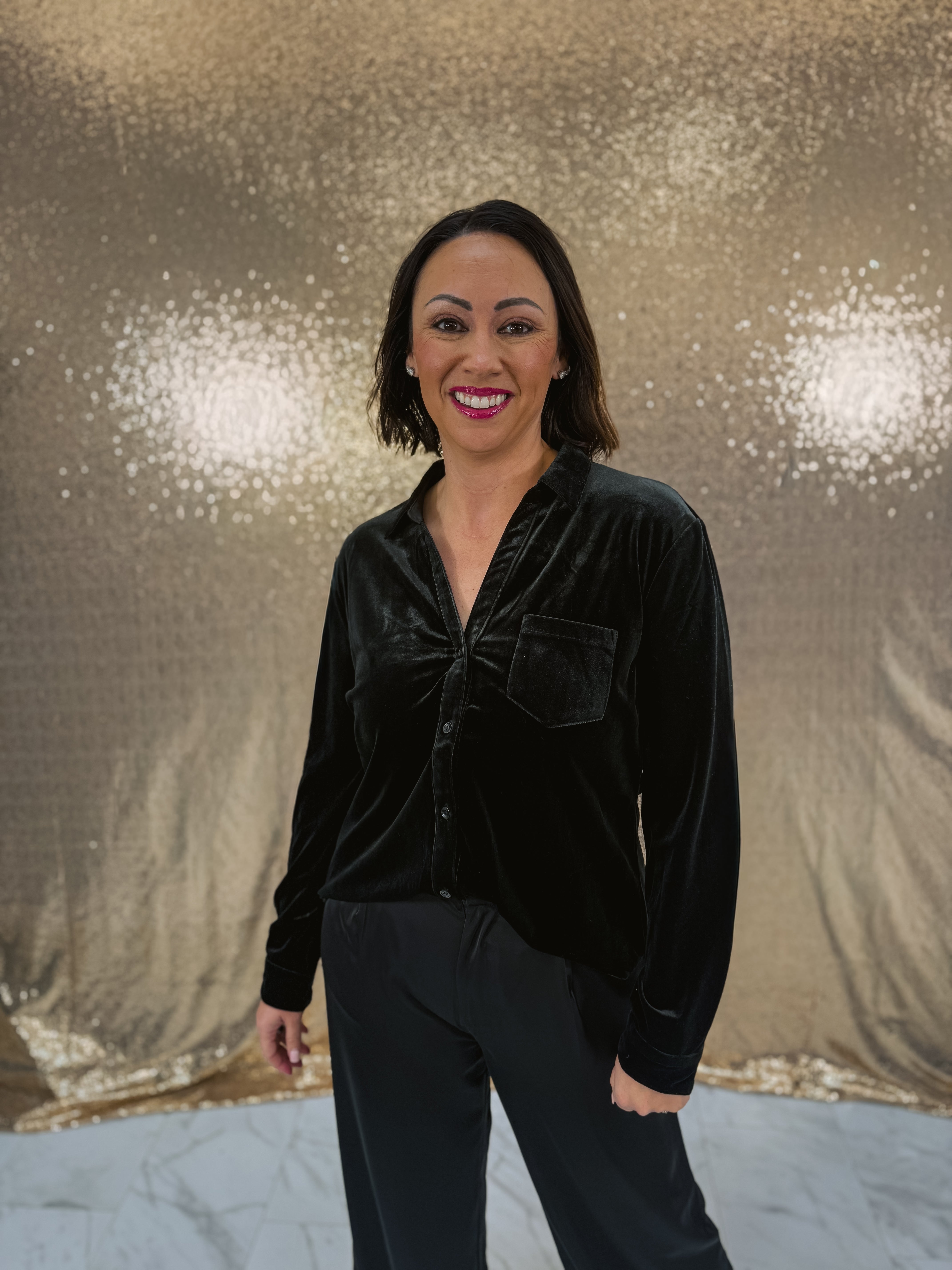 Elan Long Sleeve Velvet Top