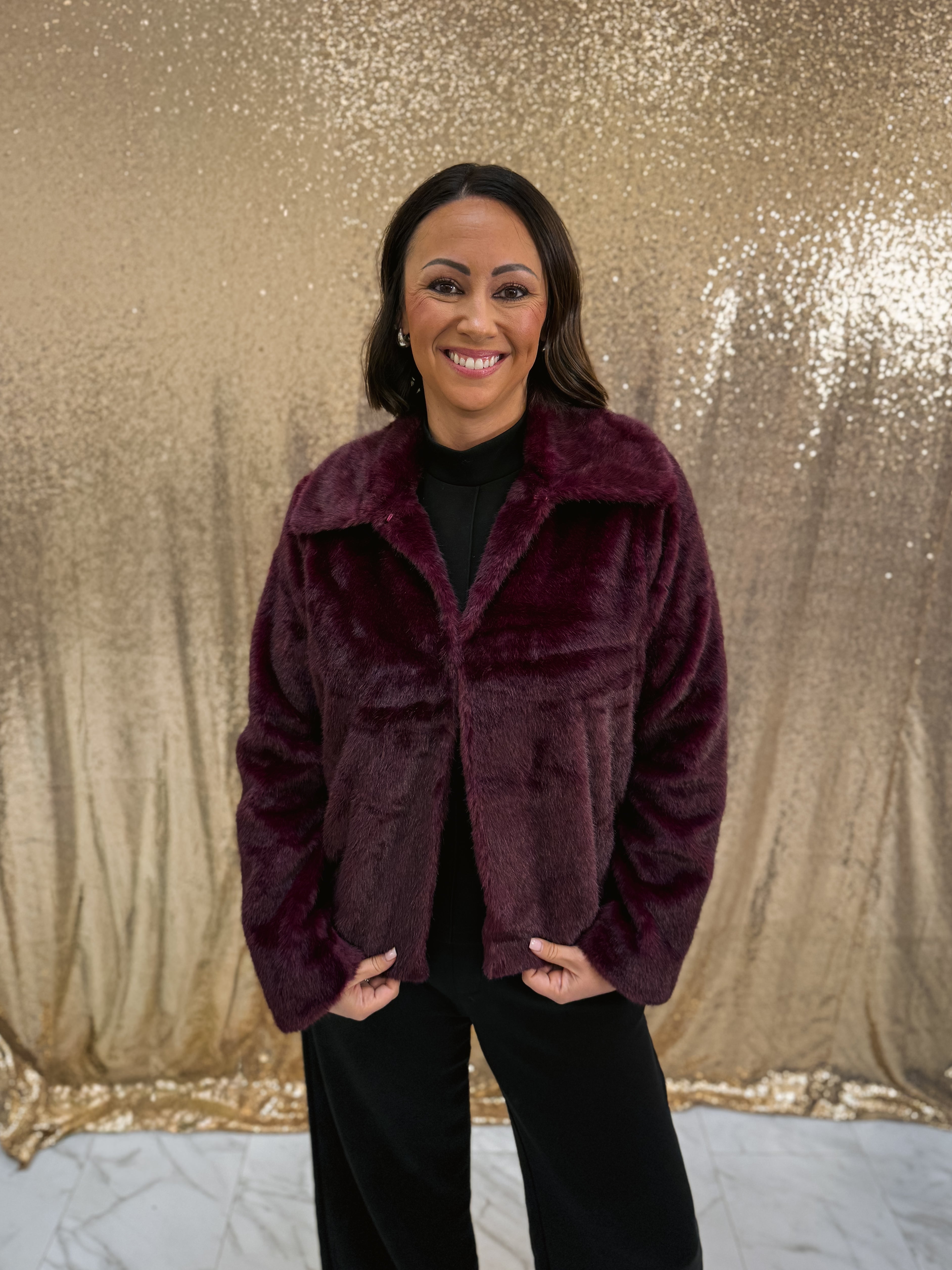 Liverpool Collared Faux Fur Jacket