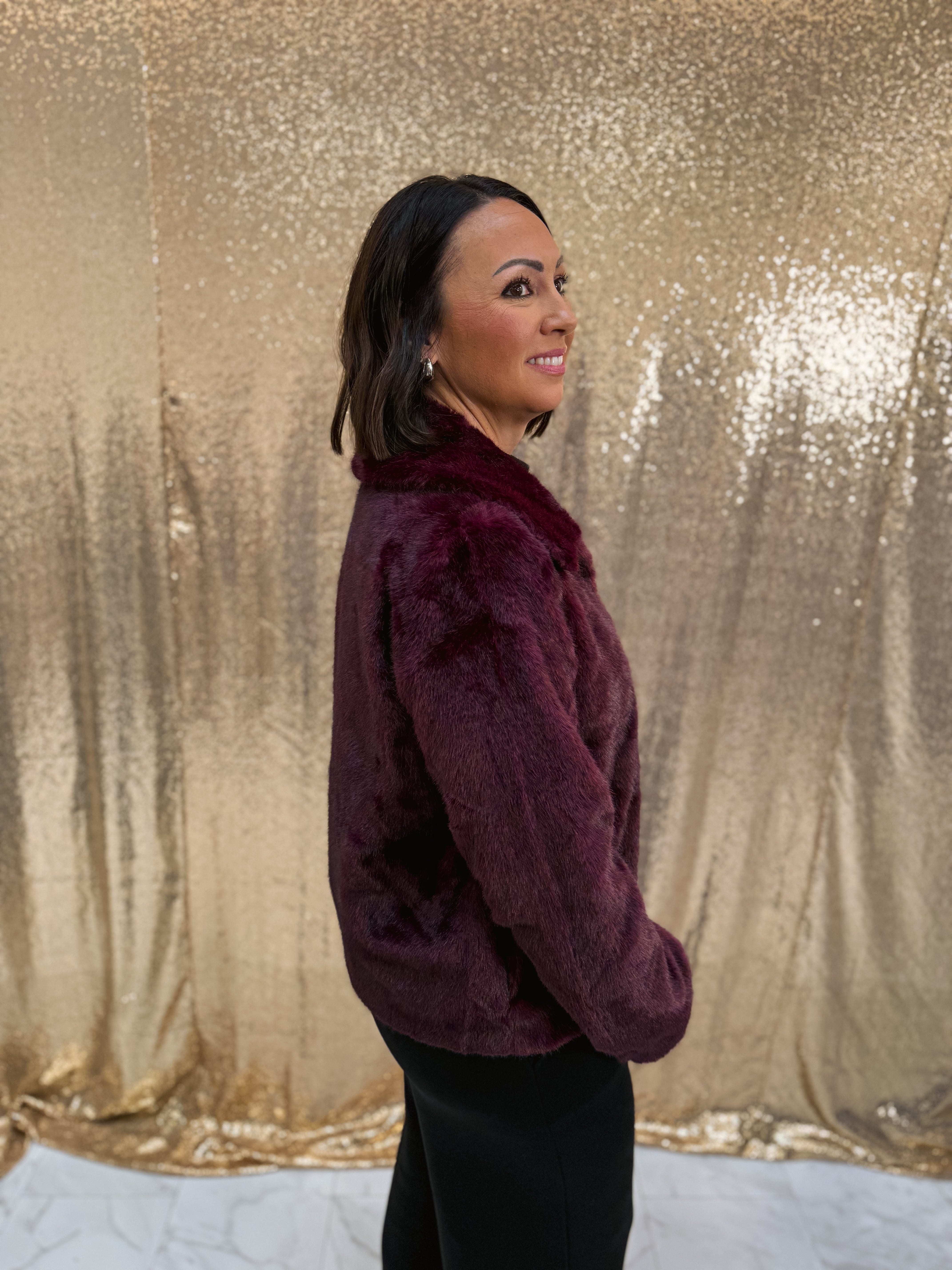 Liverpool Collared Faux Fur Jacket