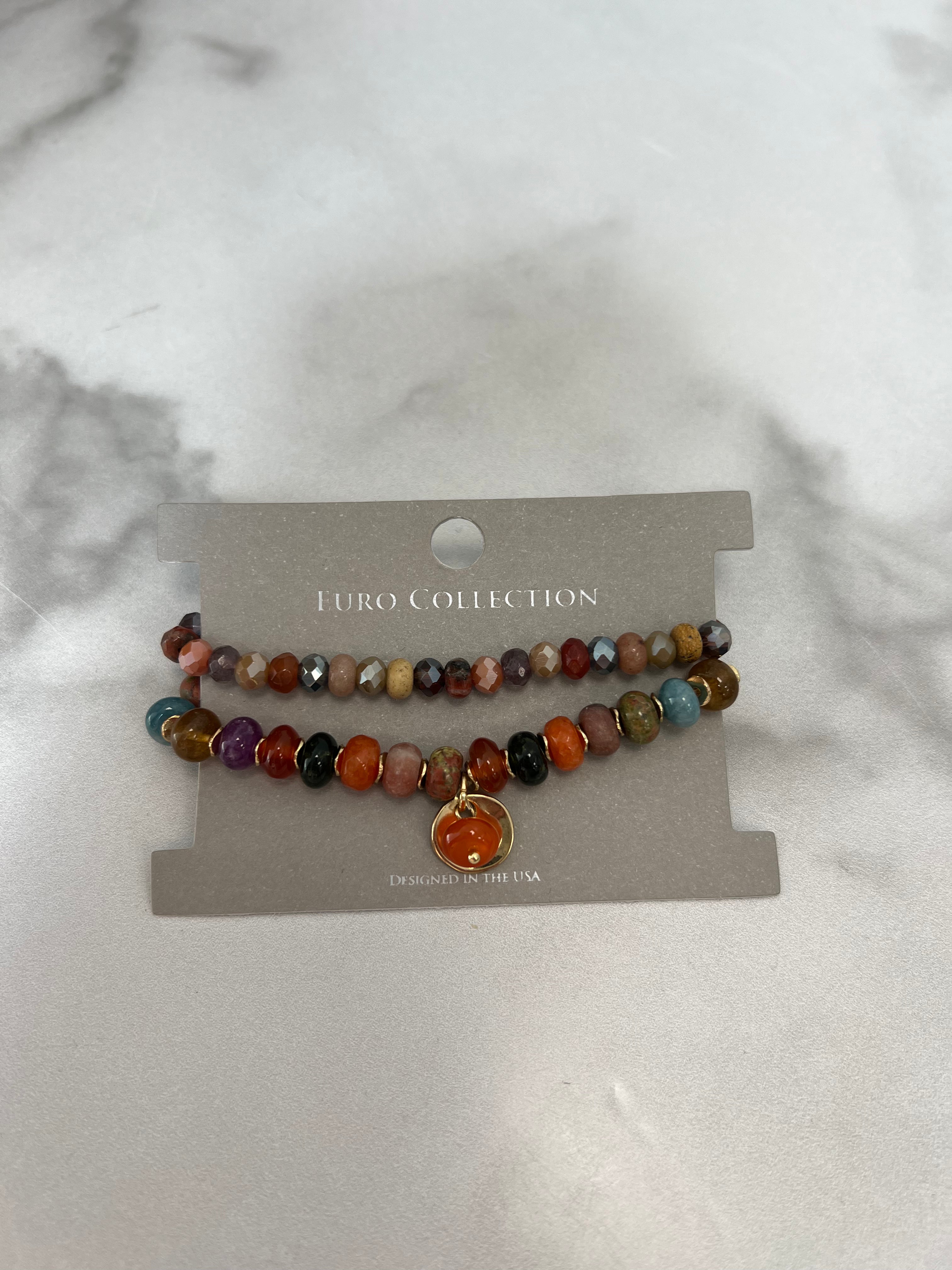 Two-Stack Beaded Stretch Bracelet