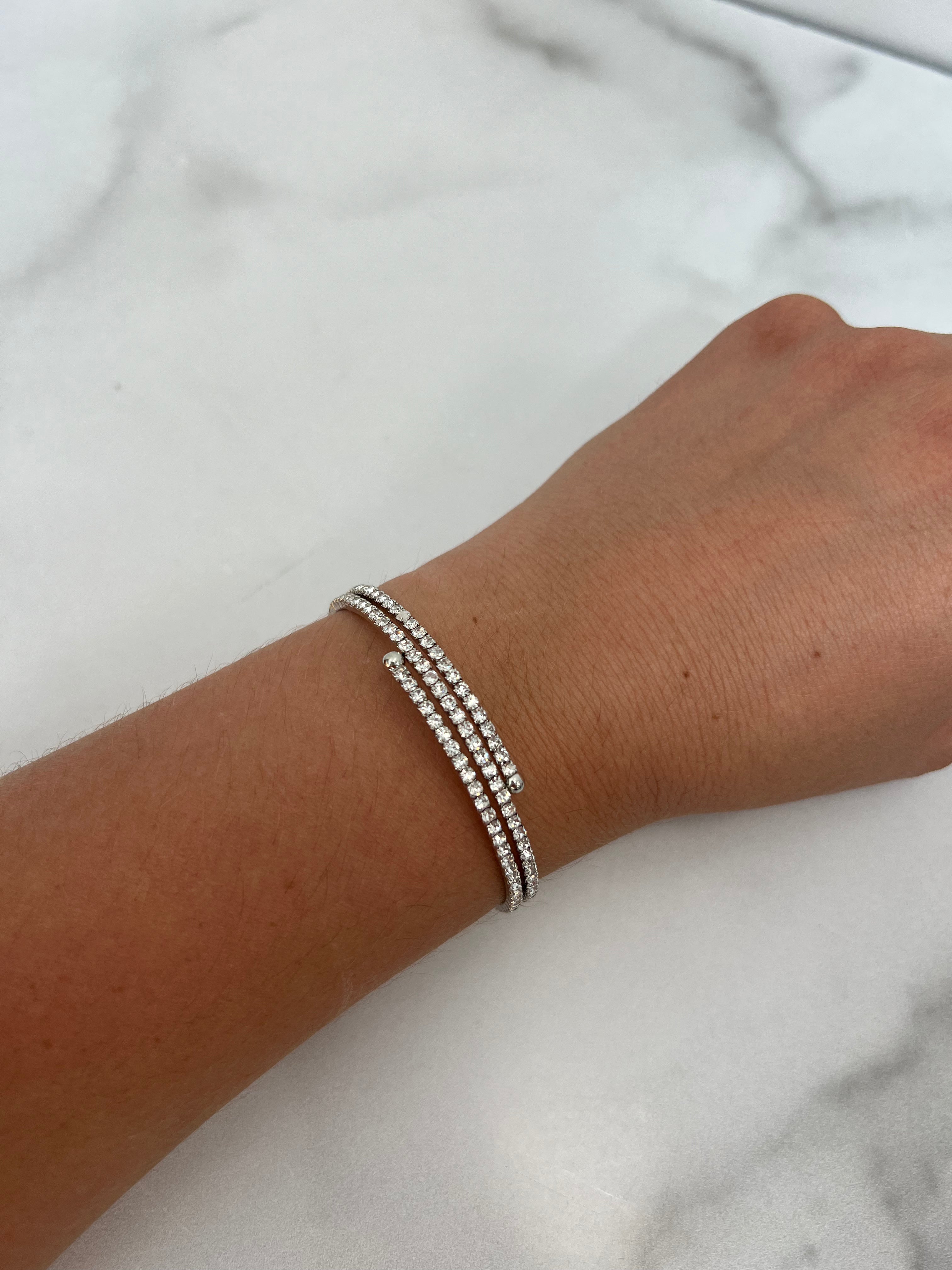 Memory Wire Crystal Wrap Bracelet
