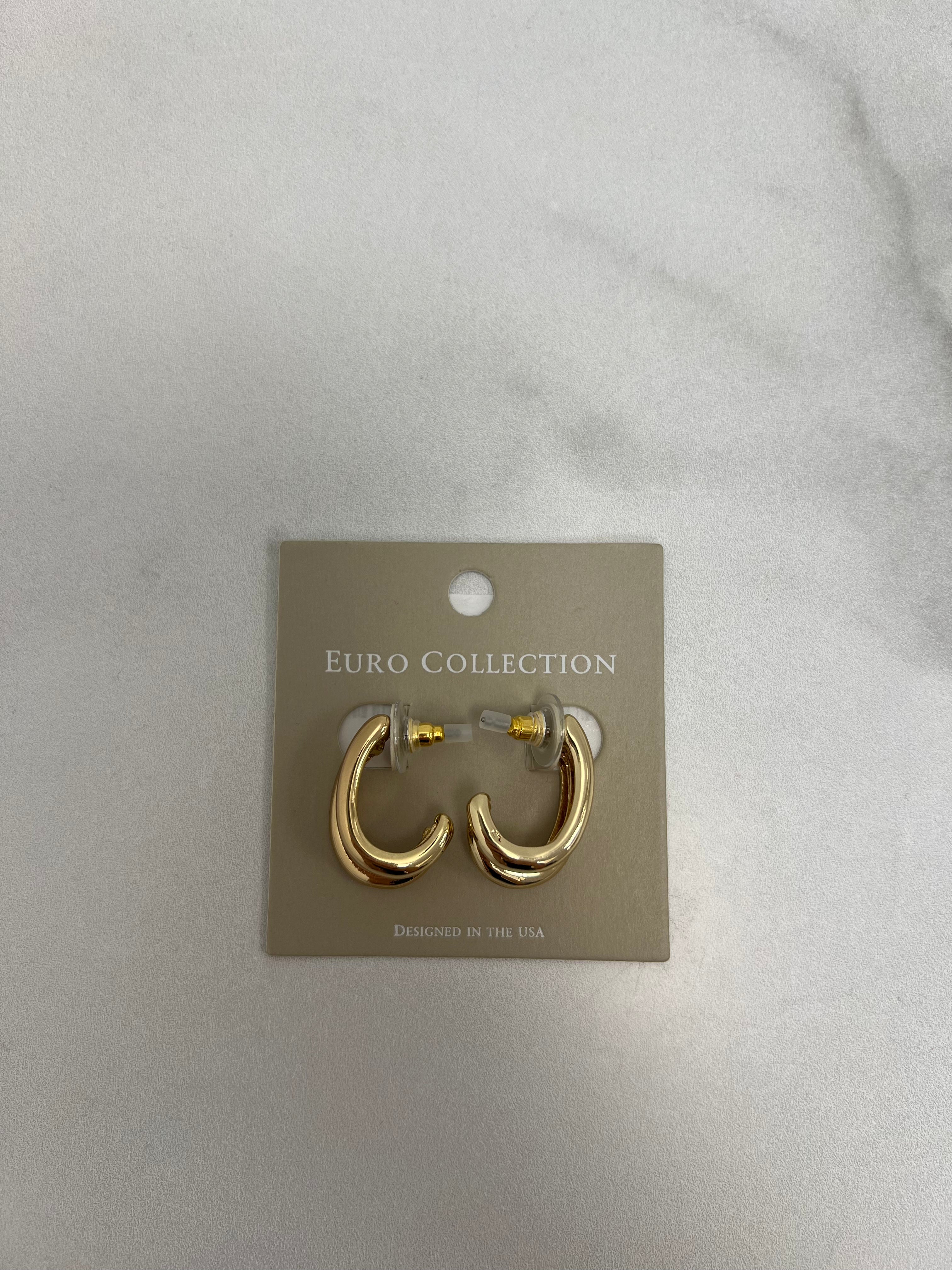 Double Layer Hoop Earrings - Gold