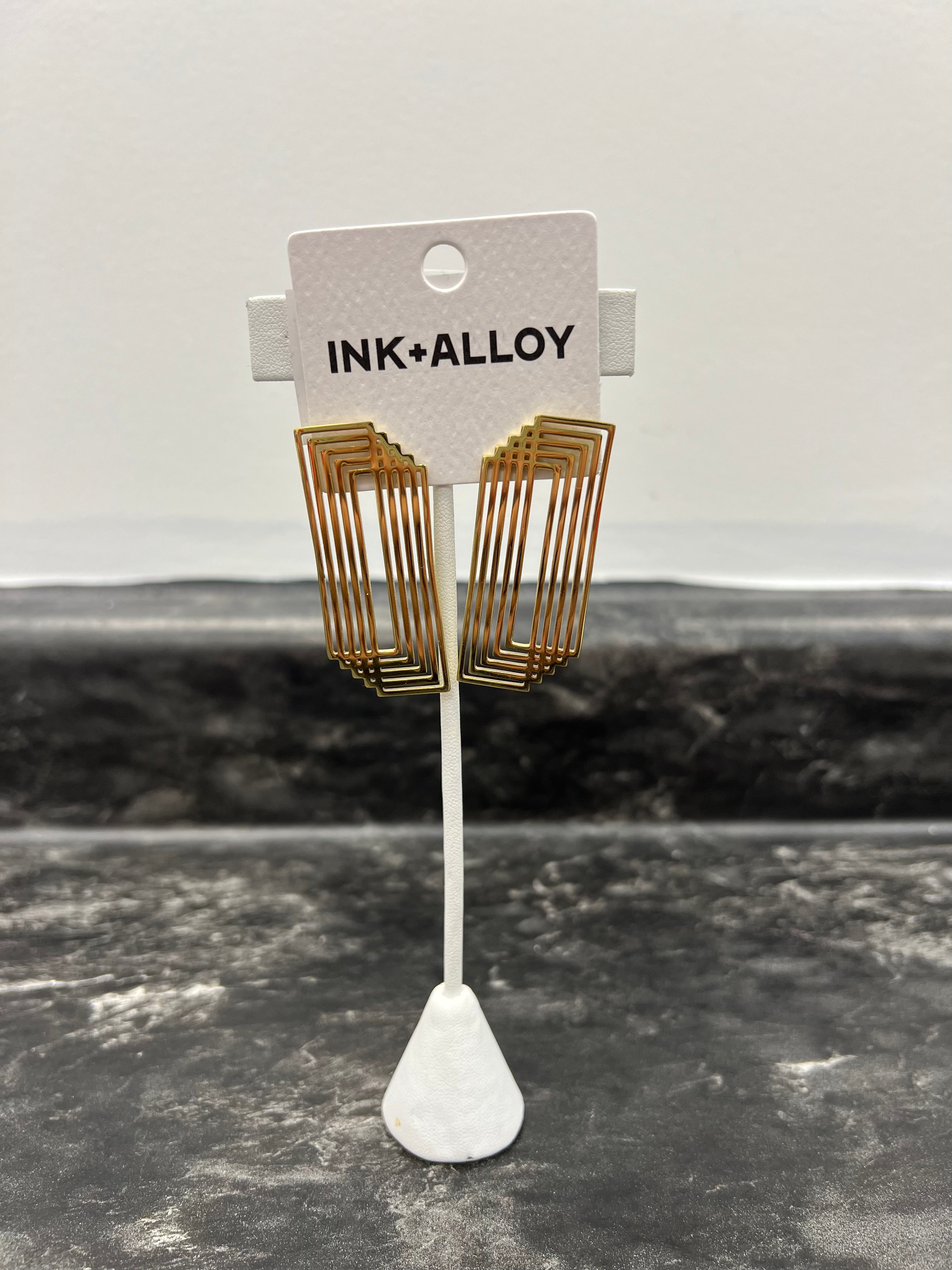 Heather Layered Rectangle Earrings