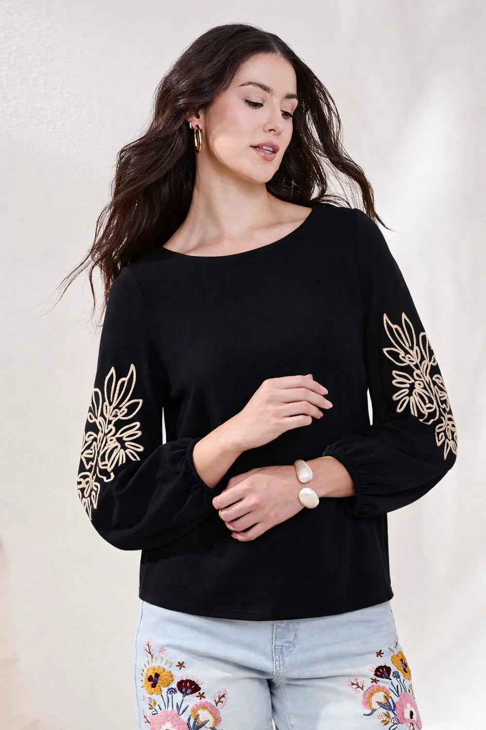 Tribal 3/4 Sleeve W/ Soutache Detail