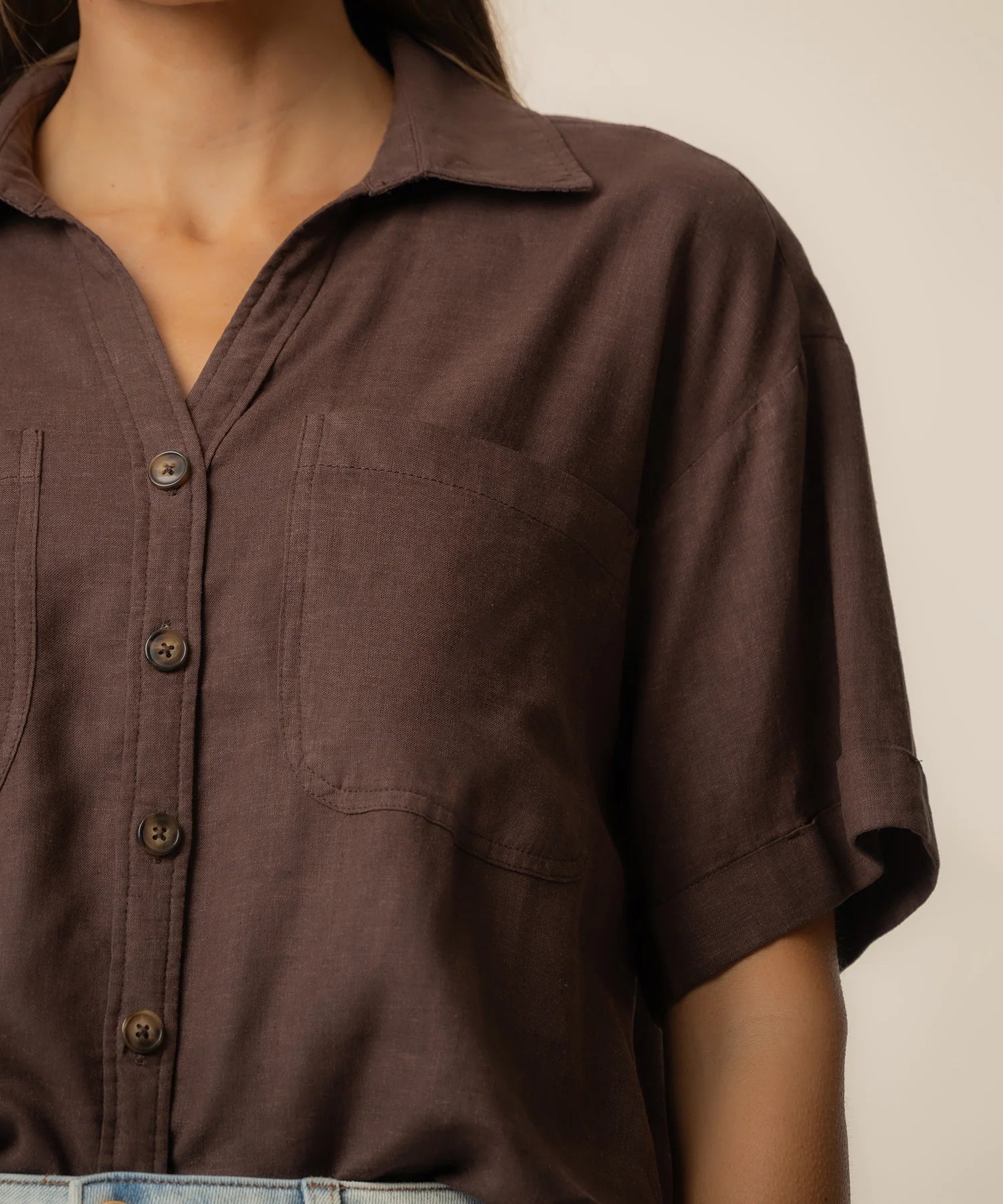 KUT Brianna Boxy Button Front Shirt