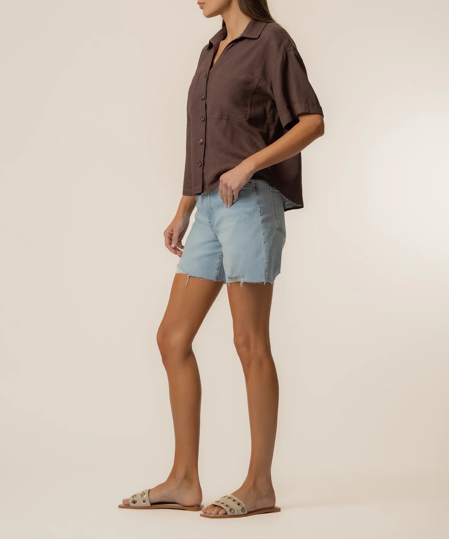 KUT Brianna Boxy Button Front Shirt